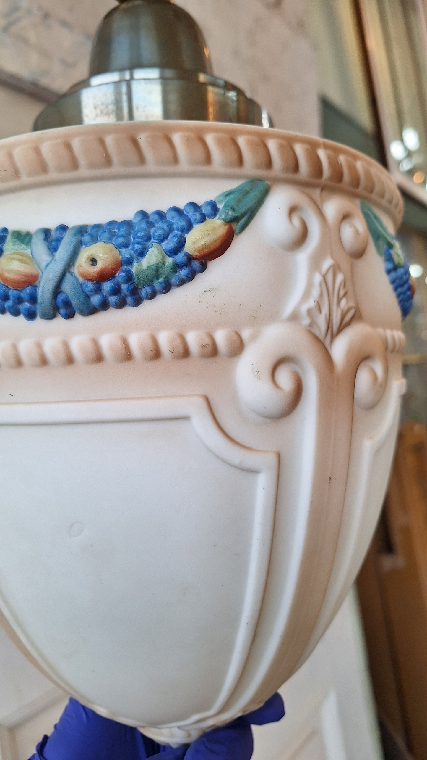 Beardslee Bronze Glass Pendant Light with Decorative Fruit Glass Shade