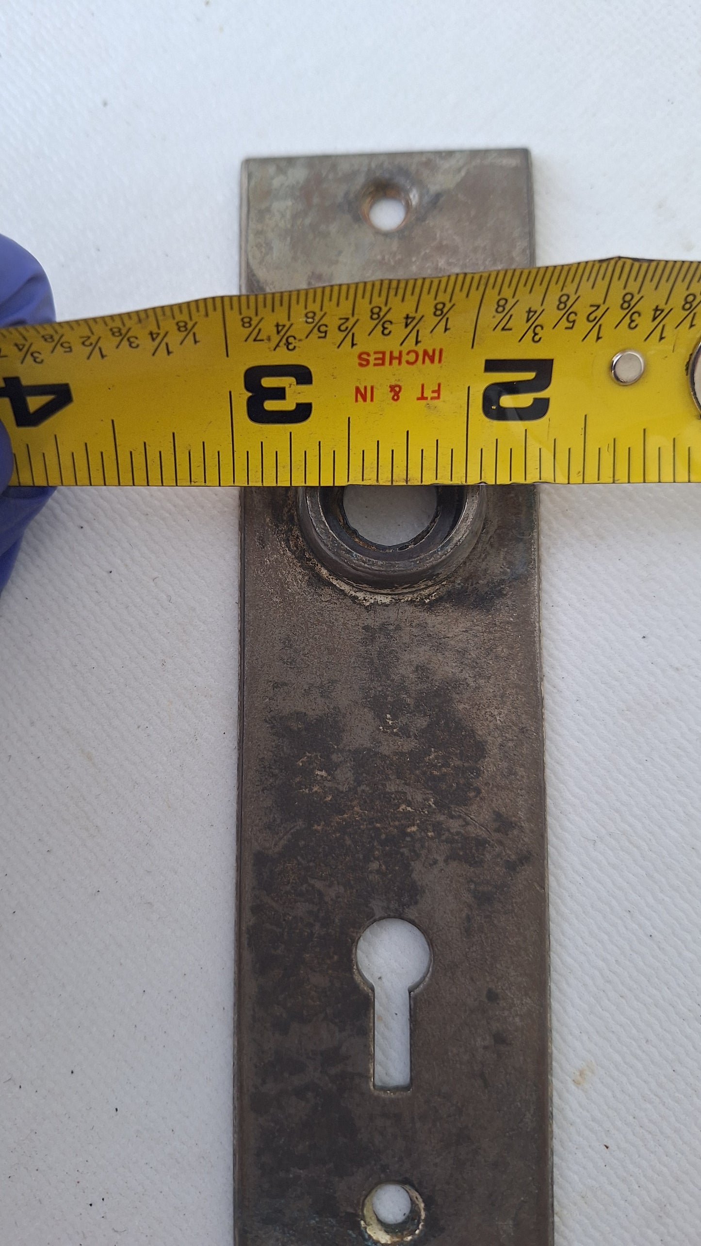 Nickel Plated Mallory Wheeler Doorknob Plates, Small Door Knob Backplates