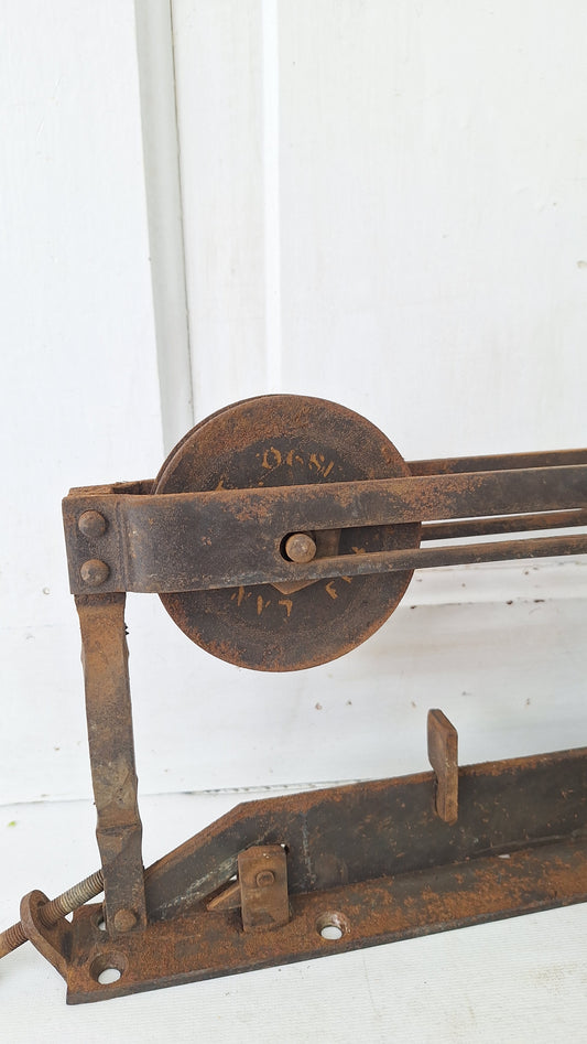 Set of Two Antique Pocket Door Rollers, Cast Iron Rolling Door Hardware Wheels