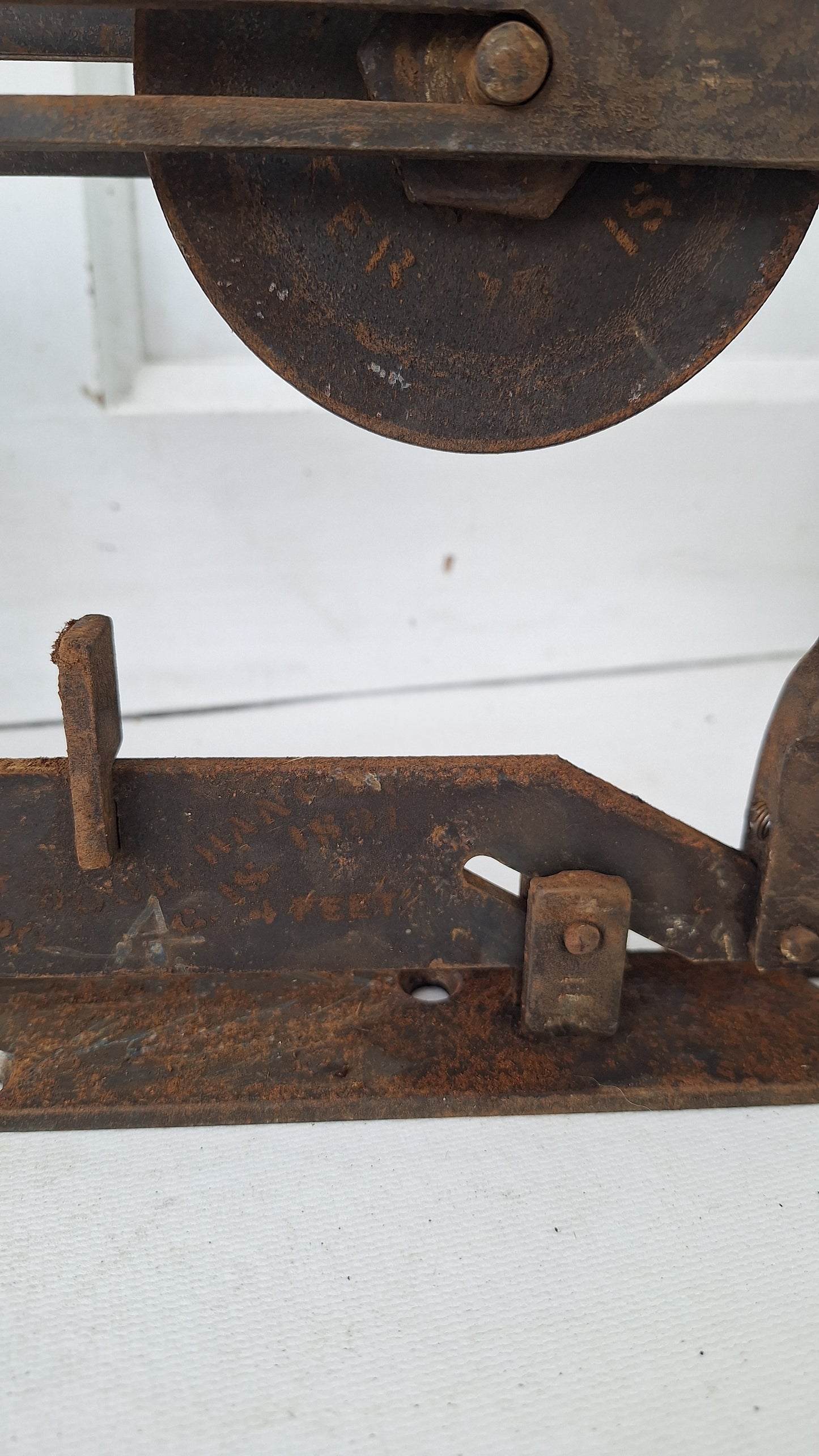 Set of Two Antique Pocket Door Rollers, Cast Iron Rolling Door Hardware Wheels