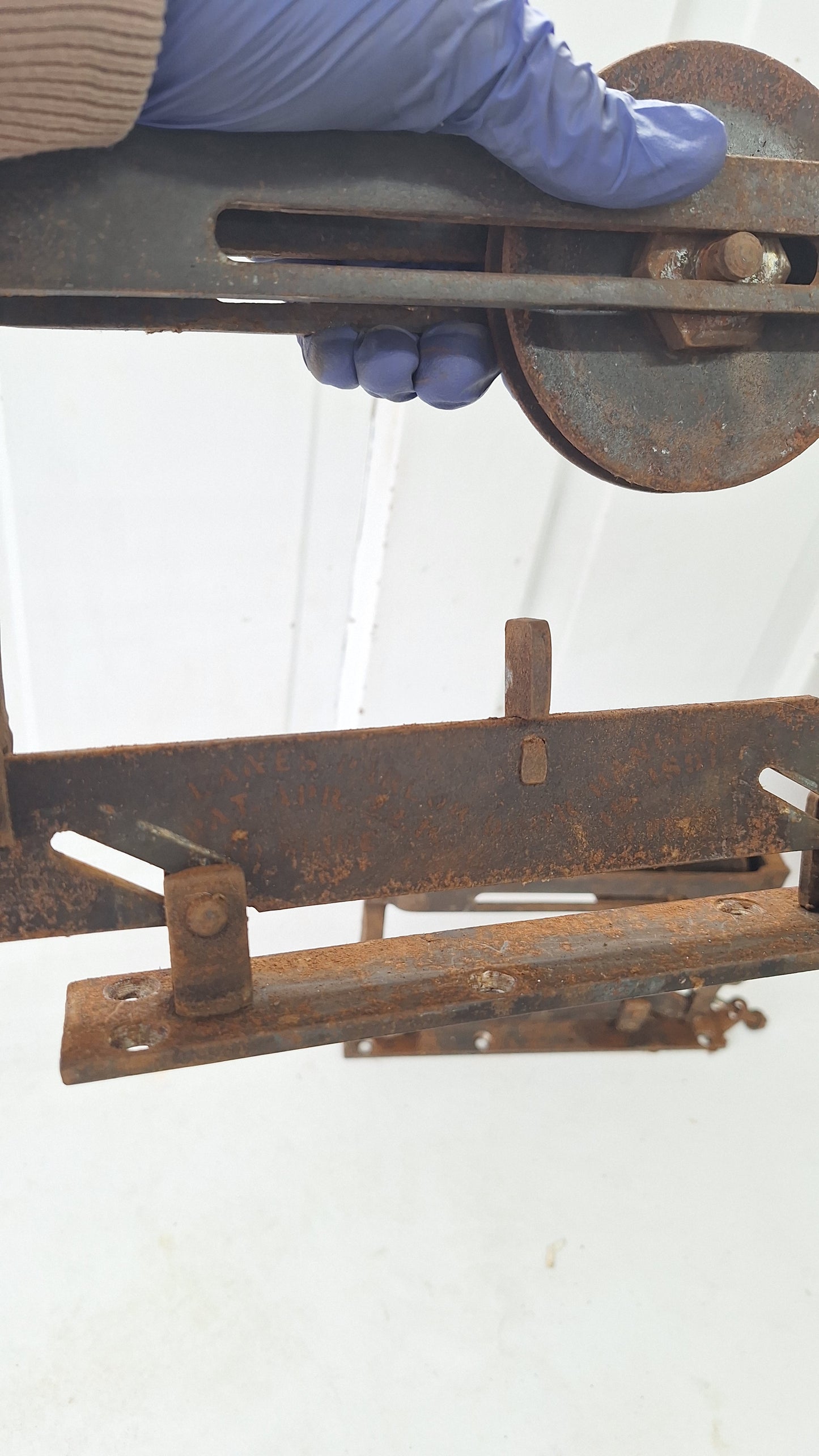 Set of Two Antique Pocket Door Rollers, Cast Iron Rolling Door Hardware Wheels