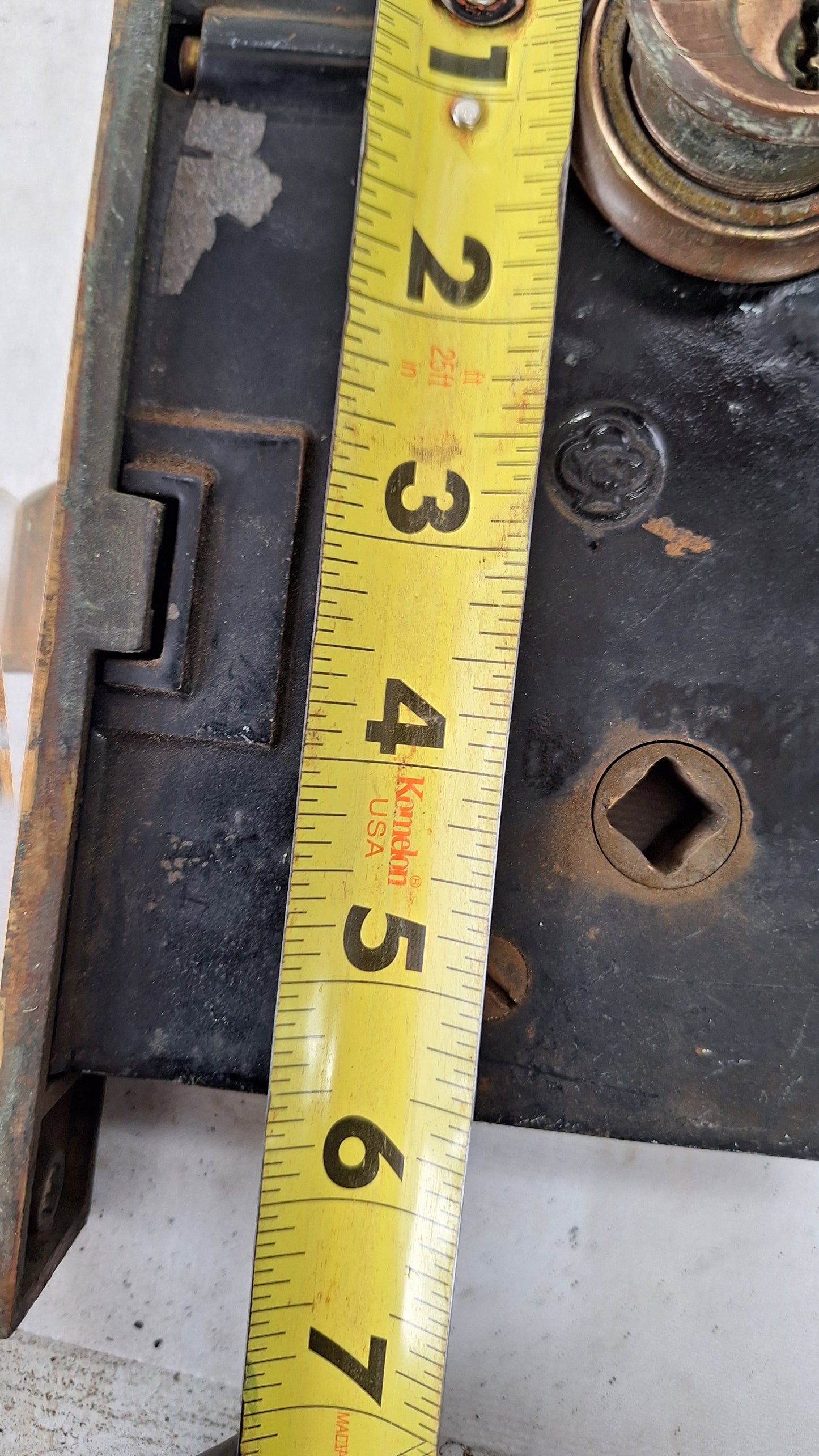 Bronze Knob & Plate Set, Front Door Knobs and Backplates with Cylinder Lock