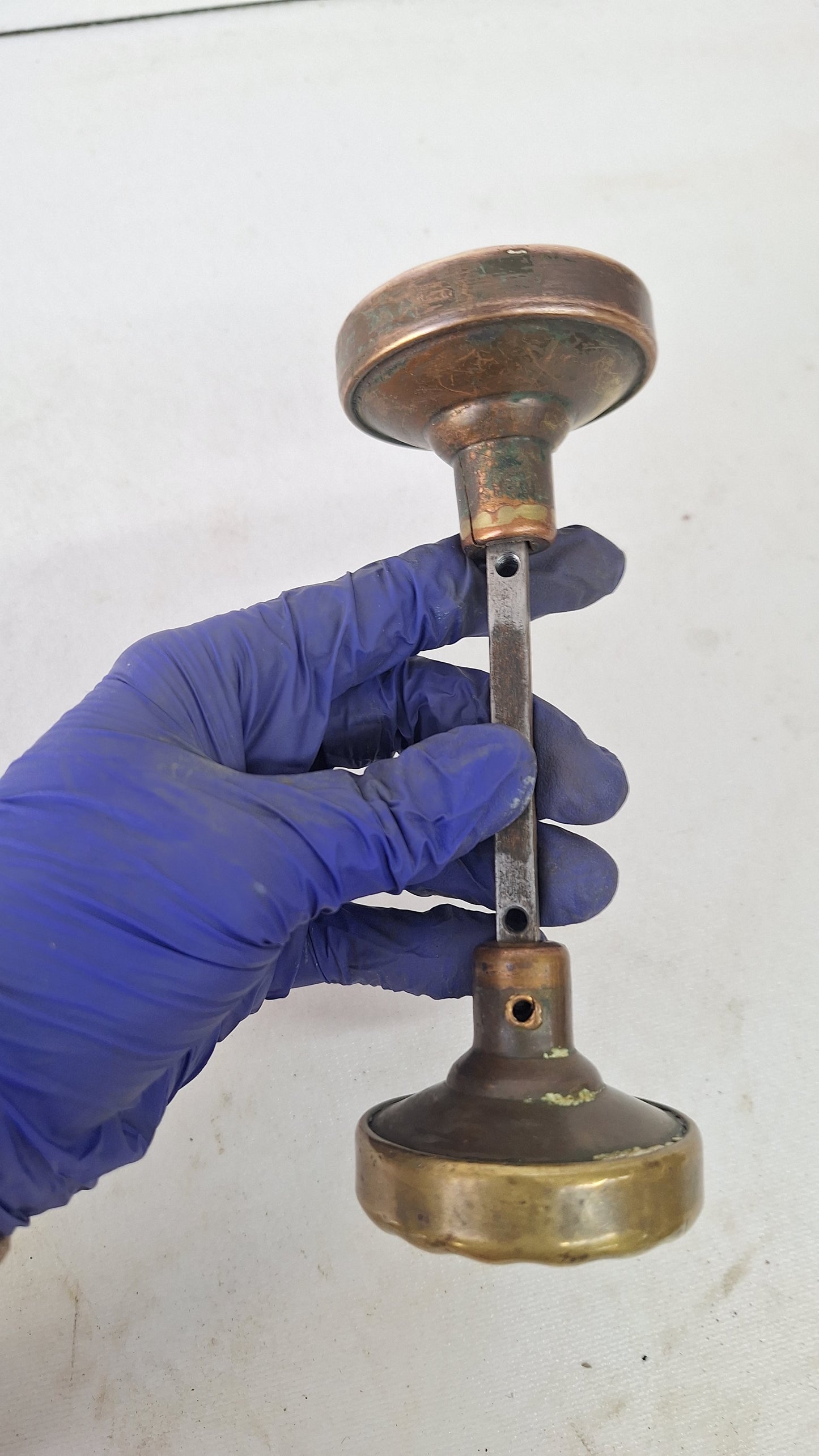 Antique Eulalia Pattern Doorknob Set, Victorian Era Bronze Door Knobs