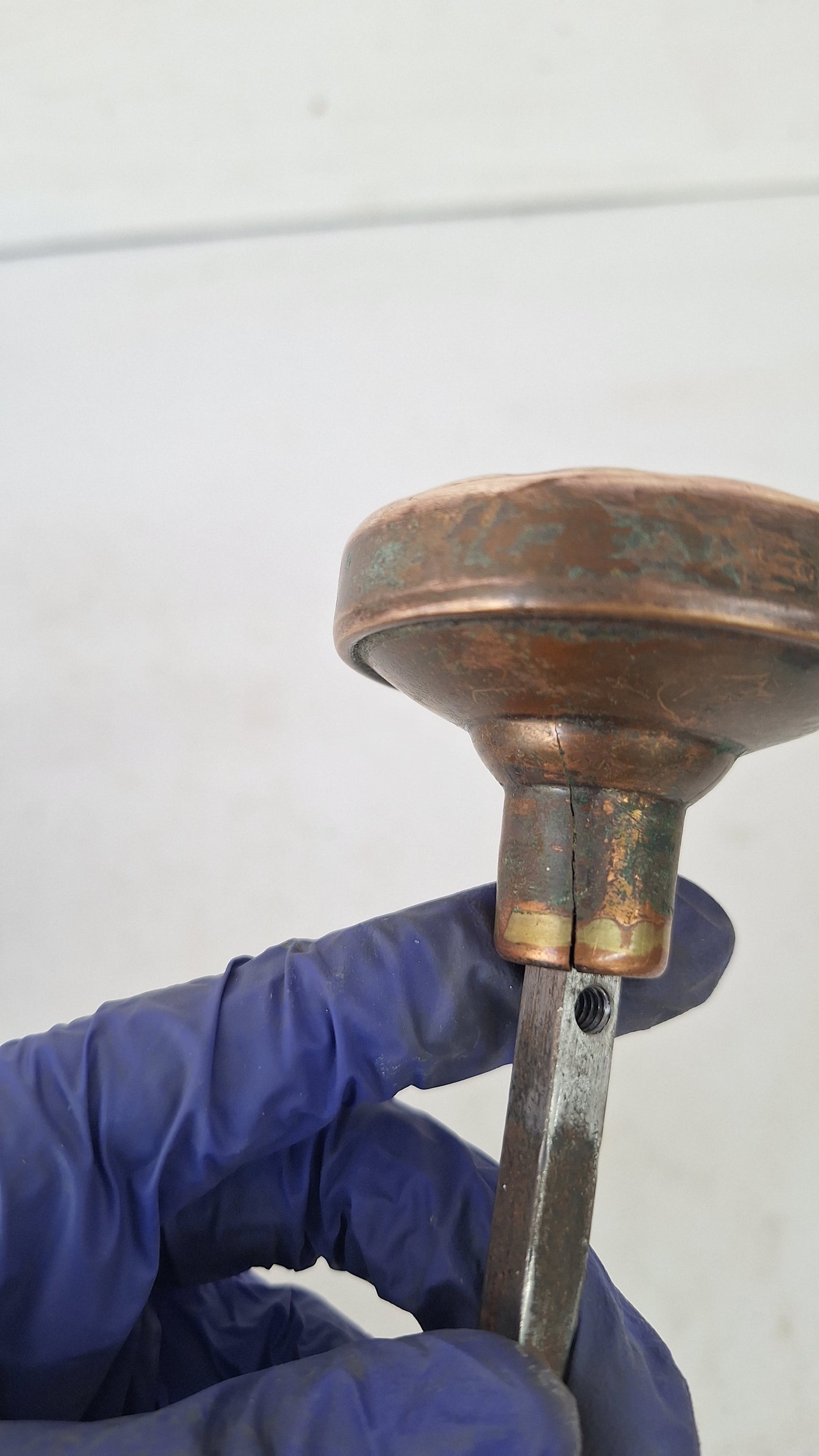 Antique Eulalia Pattern Doorknob Set, Victorian Era Bronze Door Knobs