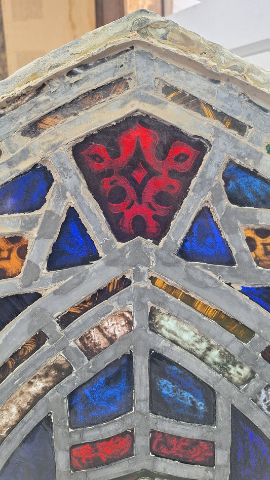 Gothic Arch Antique Stained Glass, Vintage Church Windows