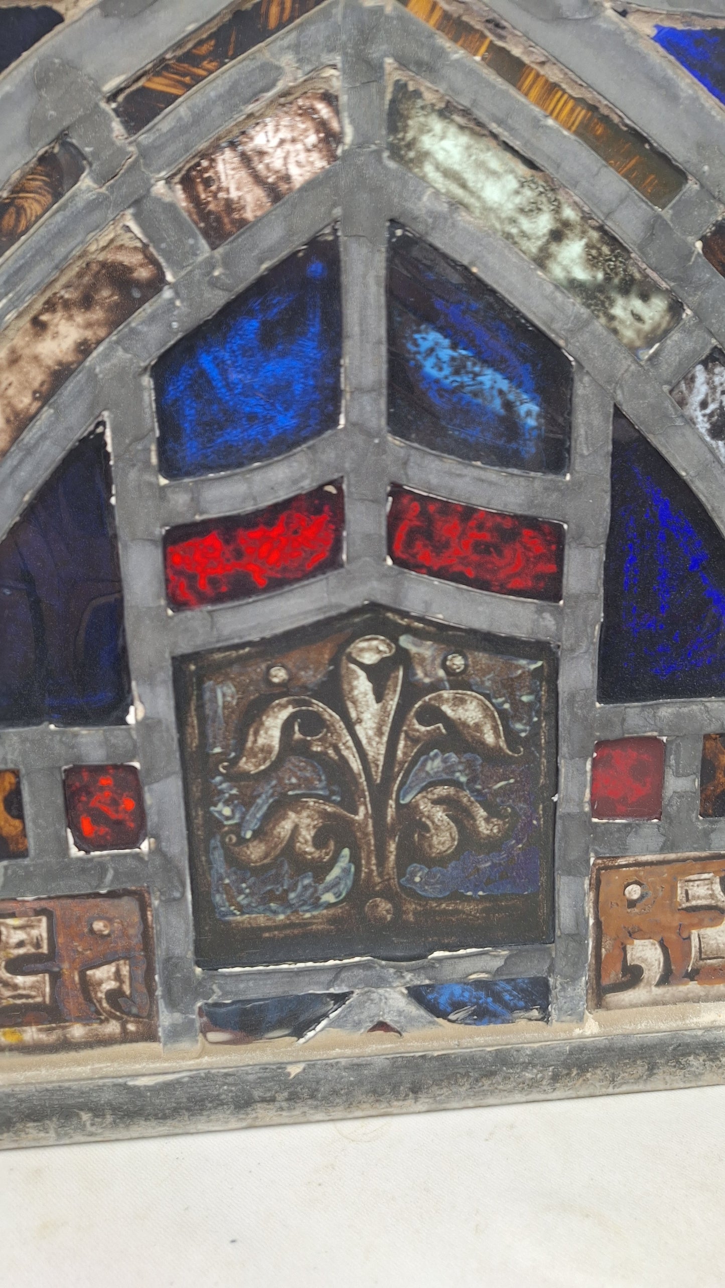 Gothic Arch Antique Stained Glass, Vintage Church Windows