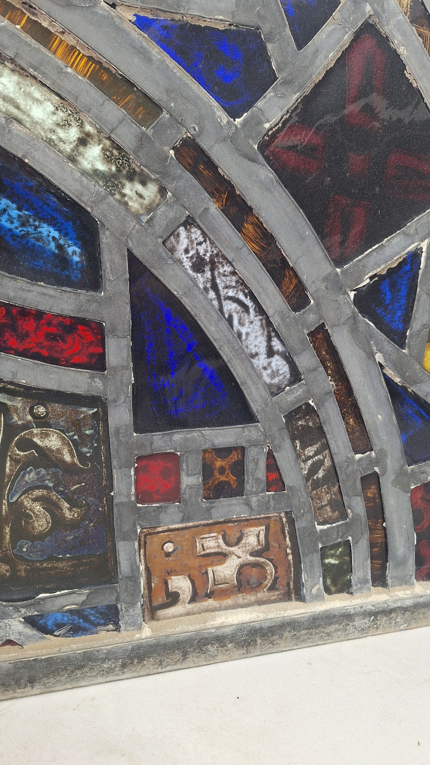 Gothic Arch Antique Stained Glass, Vintage Church Windows