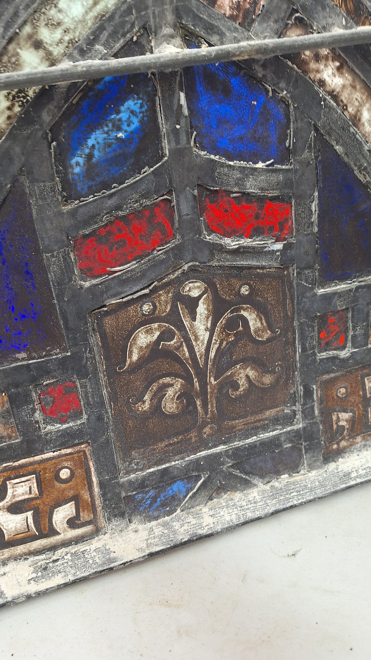 Gothic Arch Antique Stained Glass, Vintage Church Windows