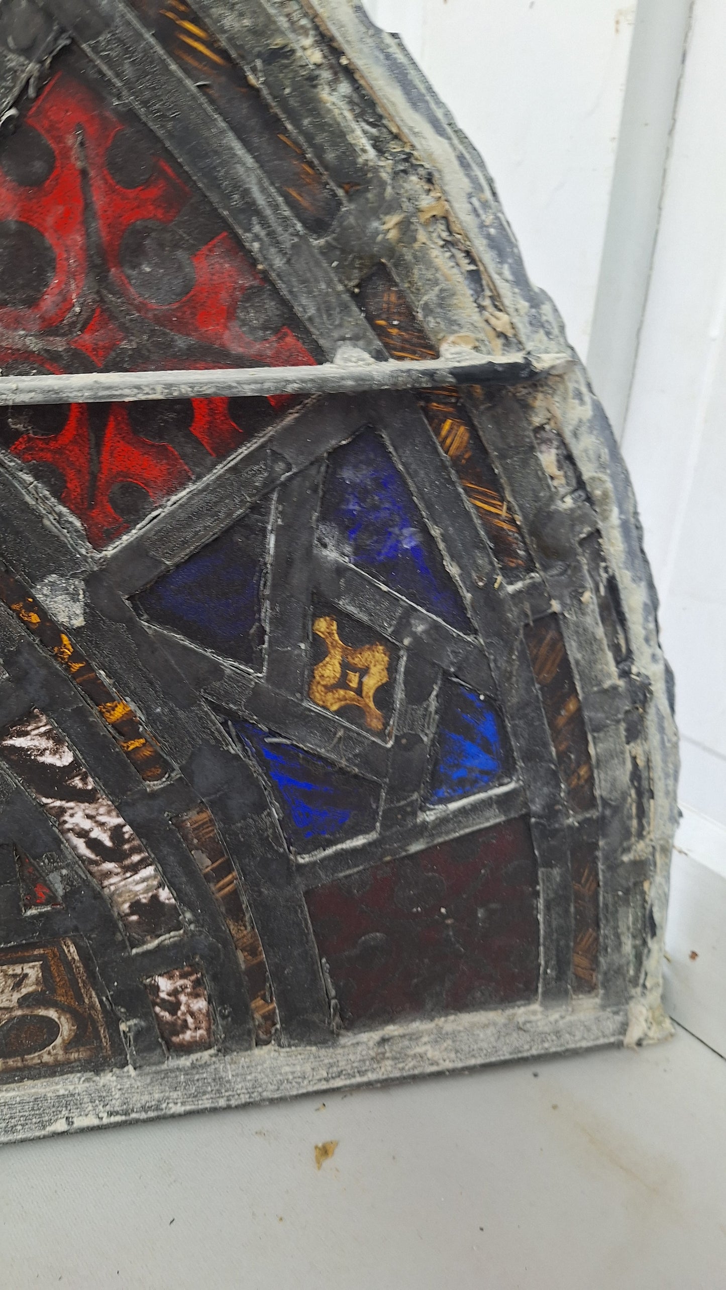 Gothic Arch Antique Stained Glass, Vintage Church Windows