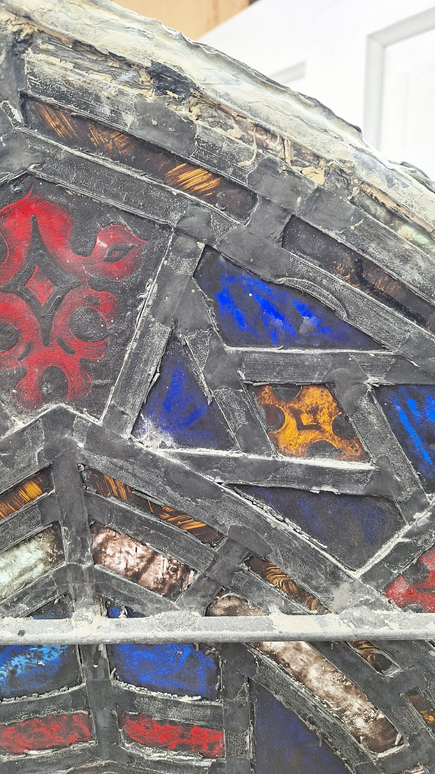 Gothic Arch Antique Stained Glass, Vintage Church Windows