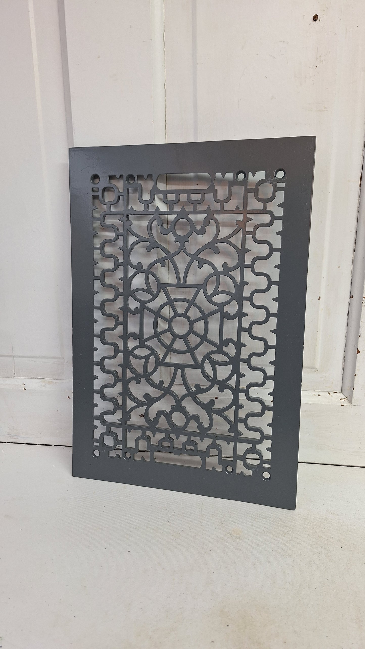 11 x 16" Antique Iron Vent Cover, Ornate Metal Register Cover