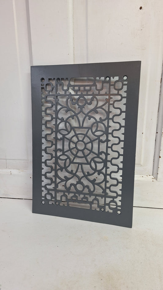 11 x 16" Antique Iron Vent Cover, Ornate Metal Register Cover