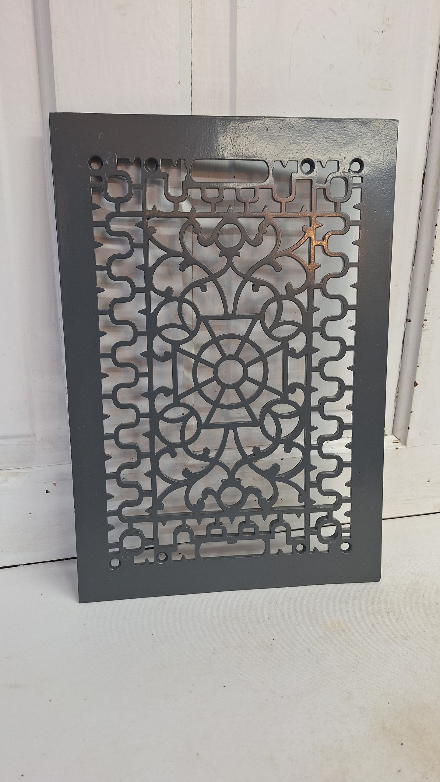 11 x 16" Antique Iron Vent Cover, Ornate Metal Register Cover