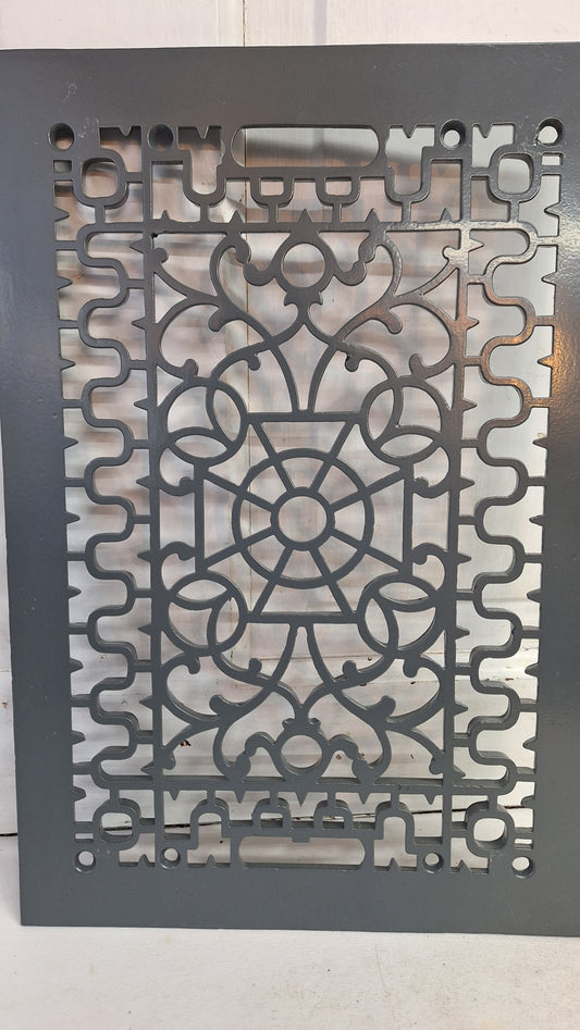 11 x 16" Antique Iron Vent Cover, Ornate Metal Register Cover