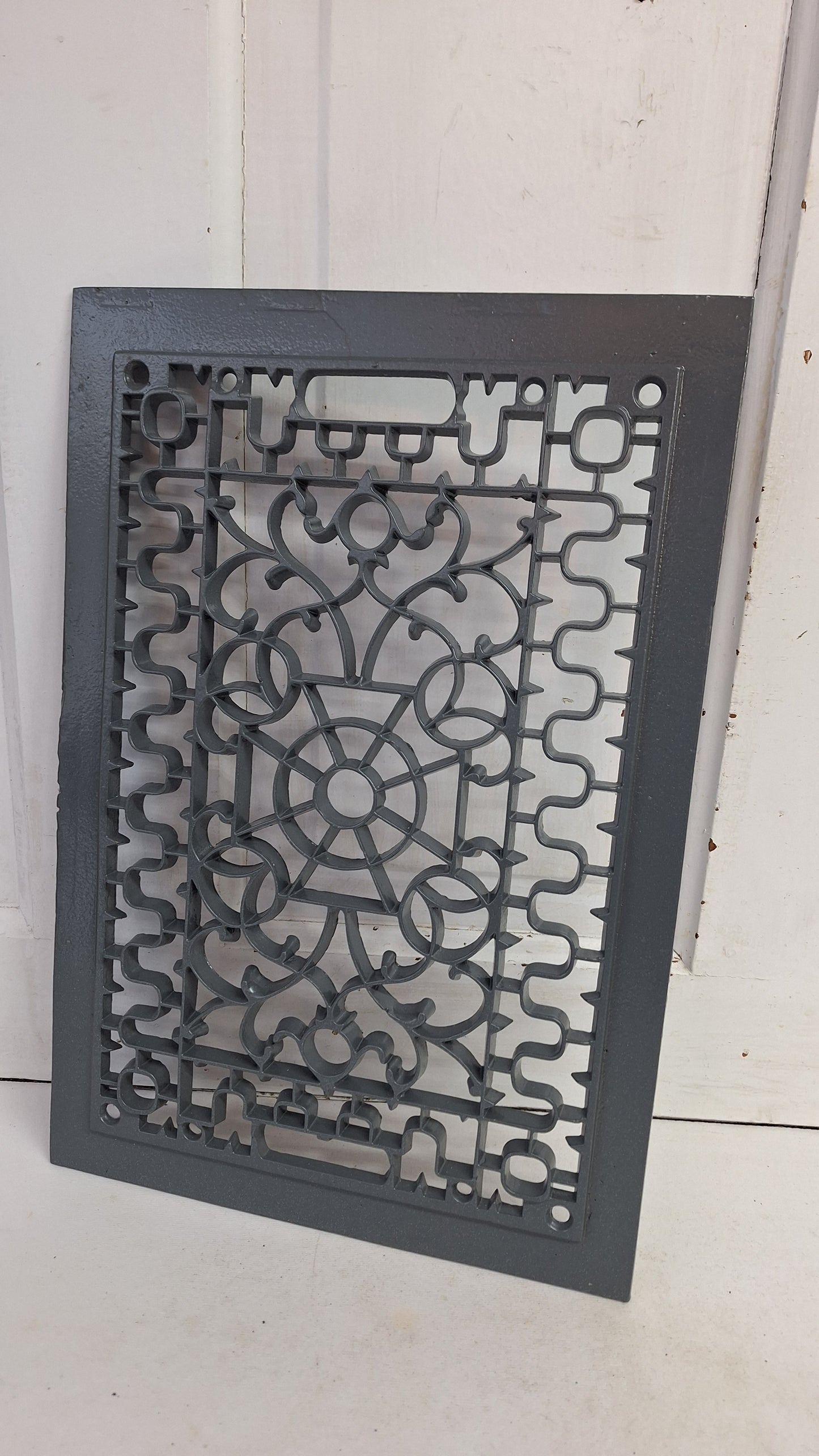 11 x 16" Antique Iron Vent Cover, Ornate Metal Register Cover