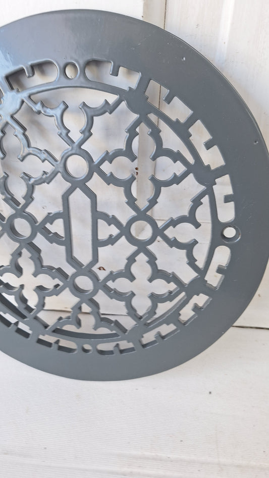 10" Round Antique Vent Cover, Circle Cast Iron Register Grate