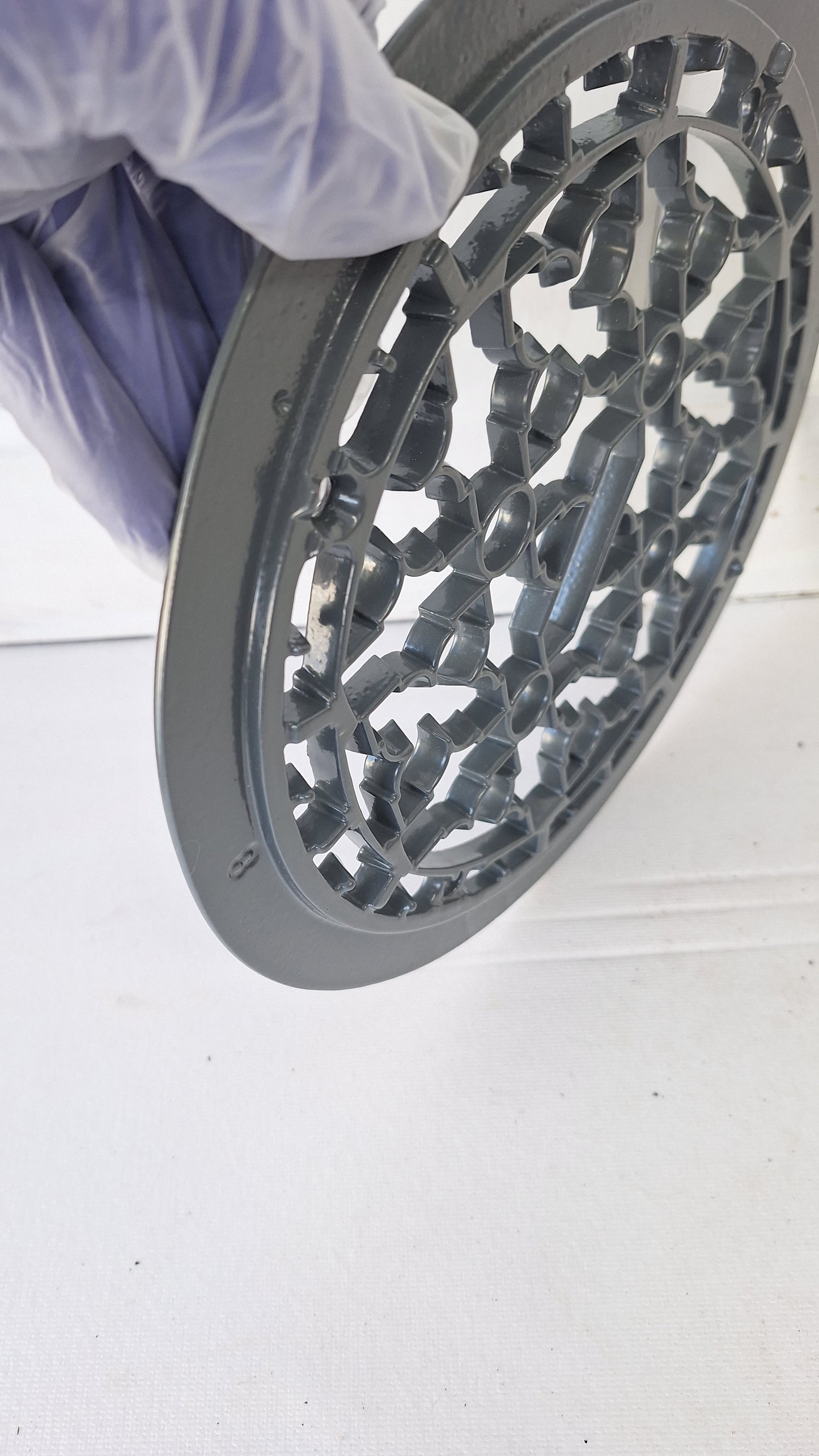 10" Round Antique Vent Cover, Circle Cast Iron Register Grate