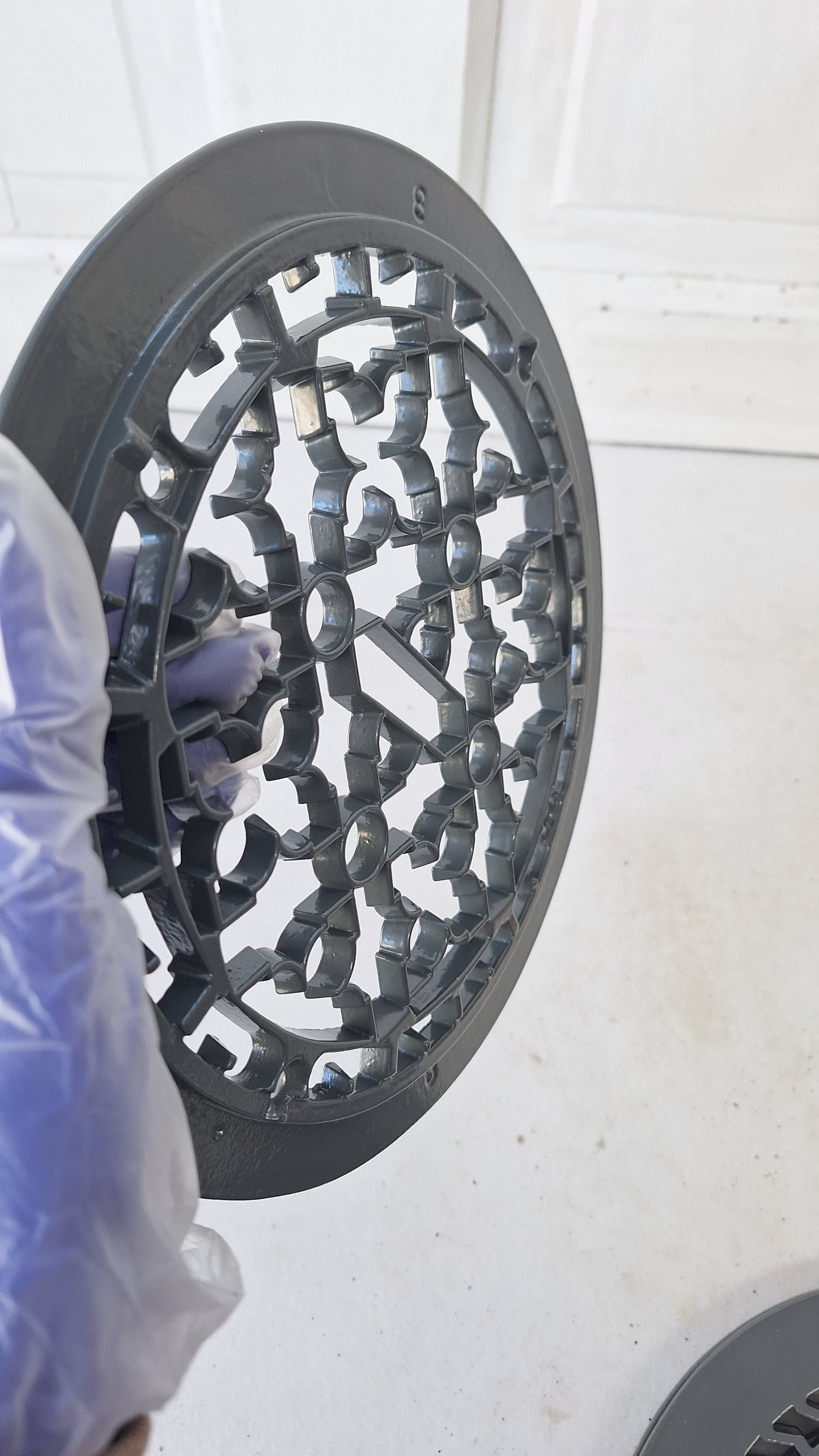 10" Round Antique Vent Cover, Circle Cast Iron Register Grate