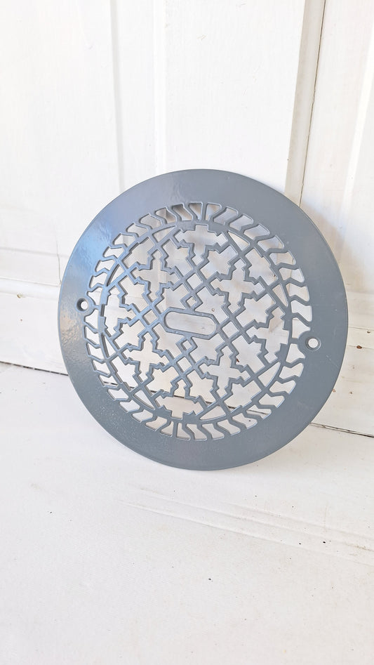 10" Round Antique Vent Cover, Circle Cast Iron Register Grate