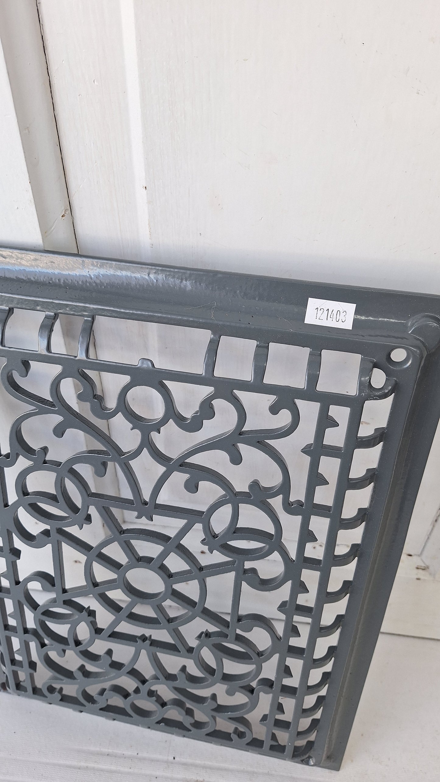 10 x 13 Raised Wall Vent Cover, Antique Cast Iron Ornate Register Cover