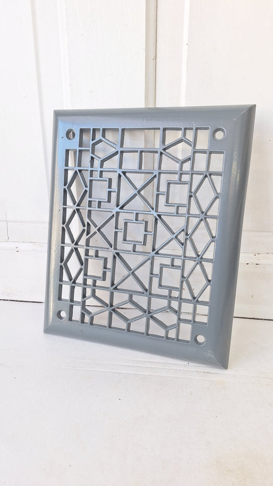 10 x 12 Raised Wall Vent Cover, Antique Cast Iron Ornate Register Cover