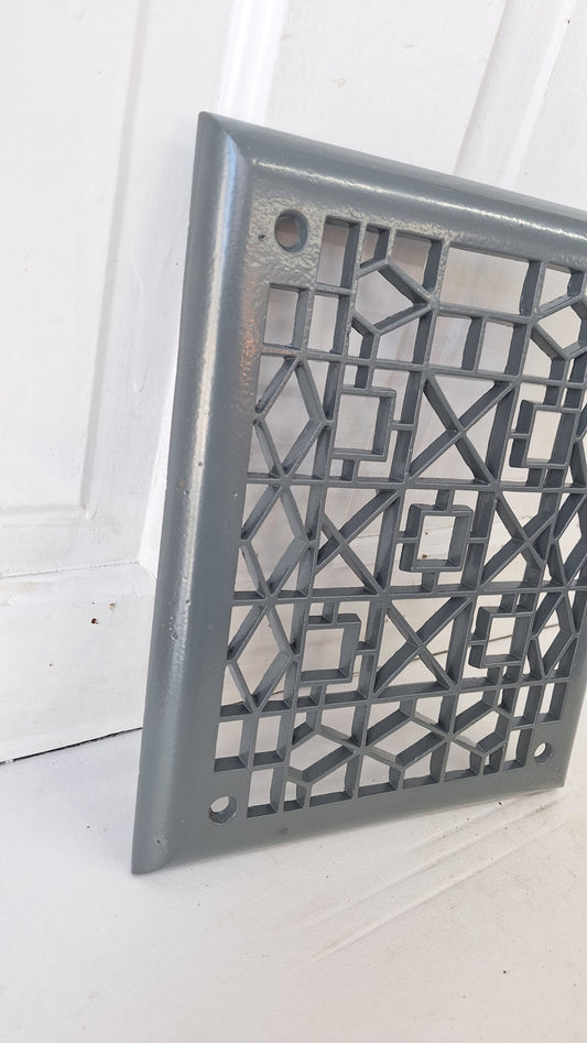 10 x 12 Raised Wall Vent Cover, Antique Cast Iron Ornate Register Cover