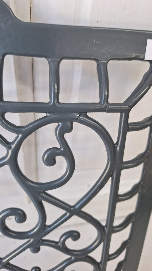 10 x 13 Raised Wall Vent Cover, Antique Cast Iron Ornate Register Grate