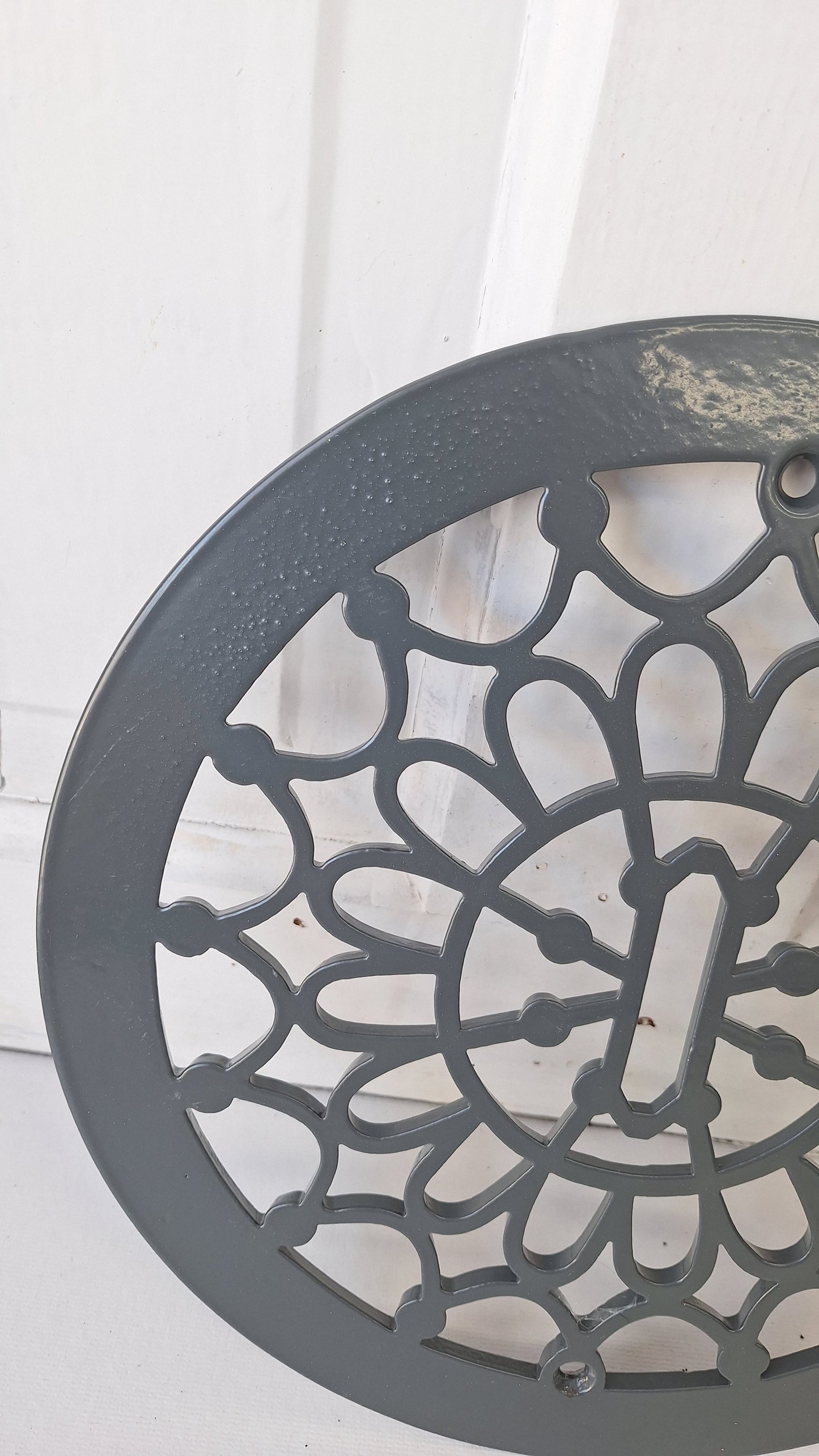 10" Round Antique Vent Cover, Circle Cast Iron Register Grate