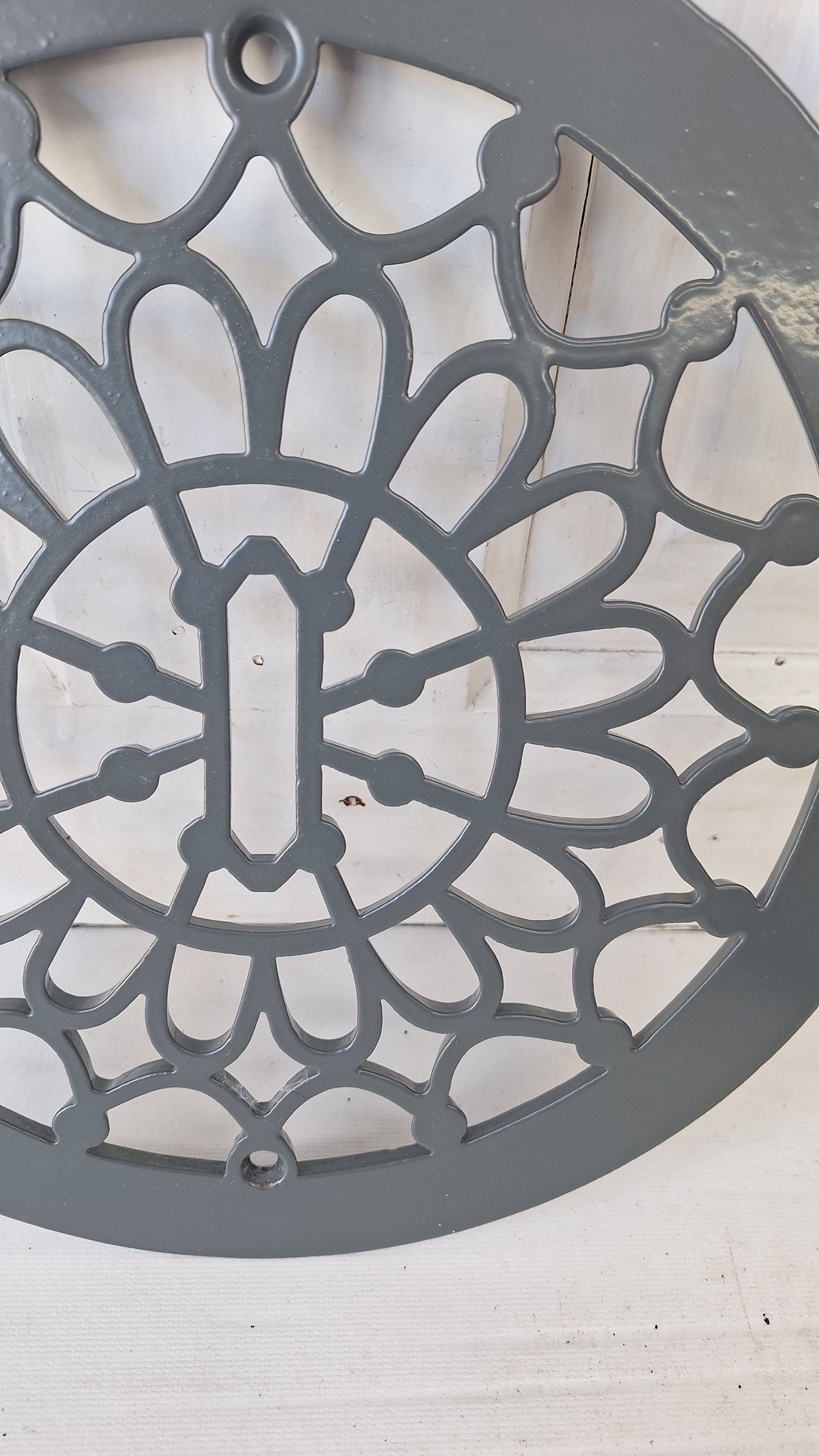 10" Round Antique Vent Cover, Circle Cast Iron Register Grate