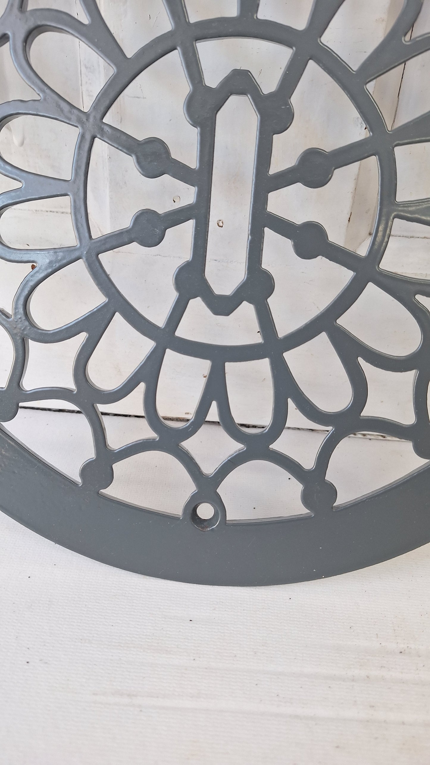 10" Round Antique Vent Cover, Circle Cast Iron Register Grate
