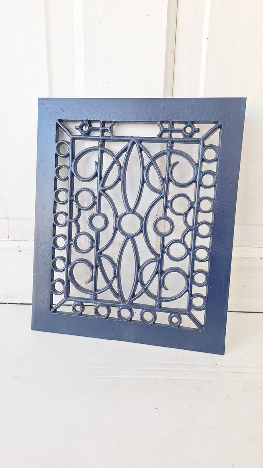 10 x 12 Antique Iron Vent Cover or Cold Air Return, Iron Register Grate