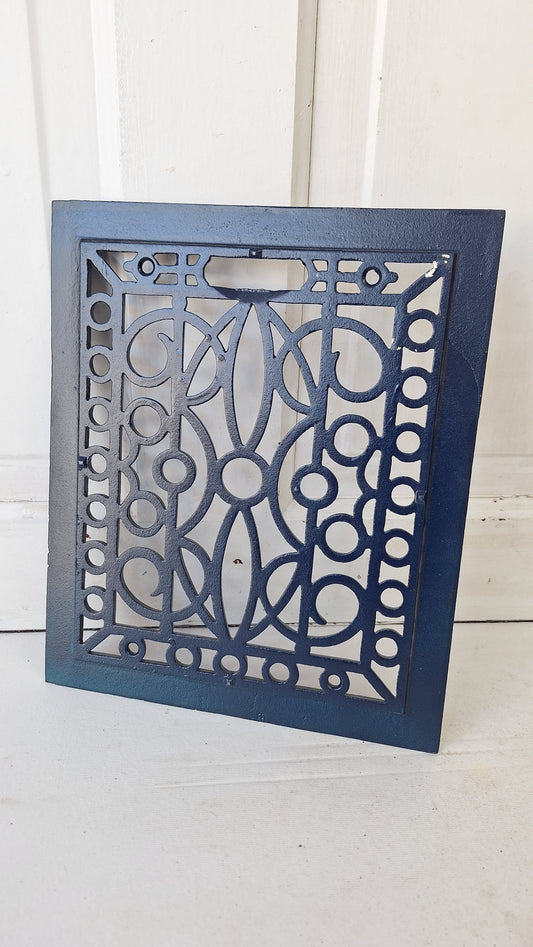 10 x 12 Antique Iron Vent Cover or Cold Air Return, Iron Register Grate