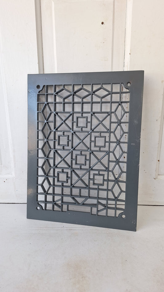 12 x 16 Fancy Antique Vent Cover, Vintage Iron Register Grate