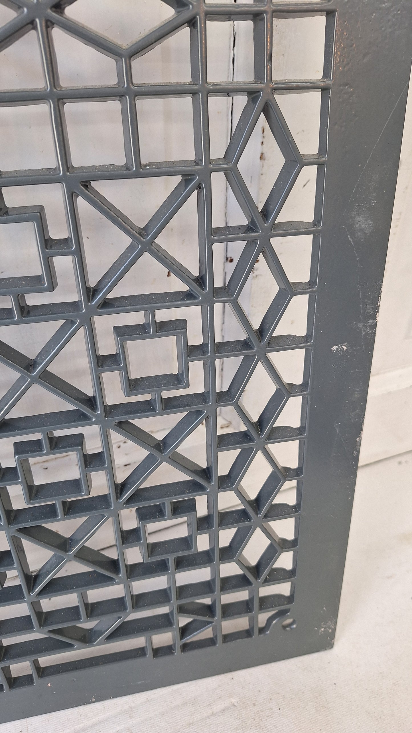 12 x 16 Fancy Antique Vent Cover, Vintage Iron Register Grate