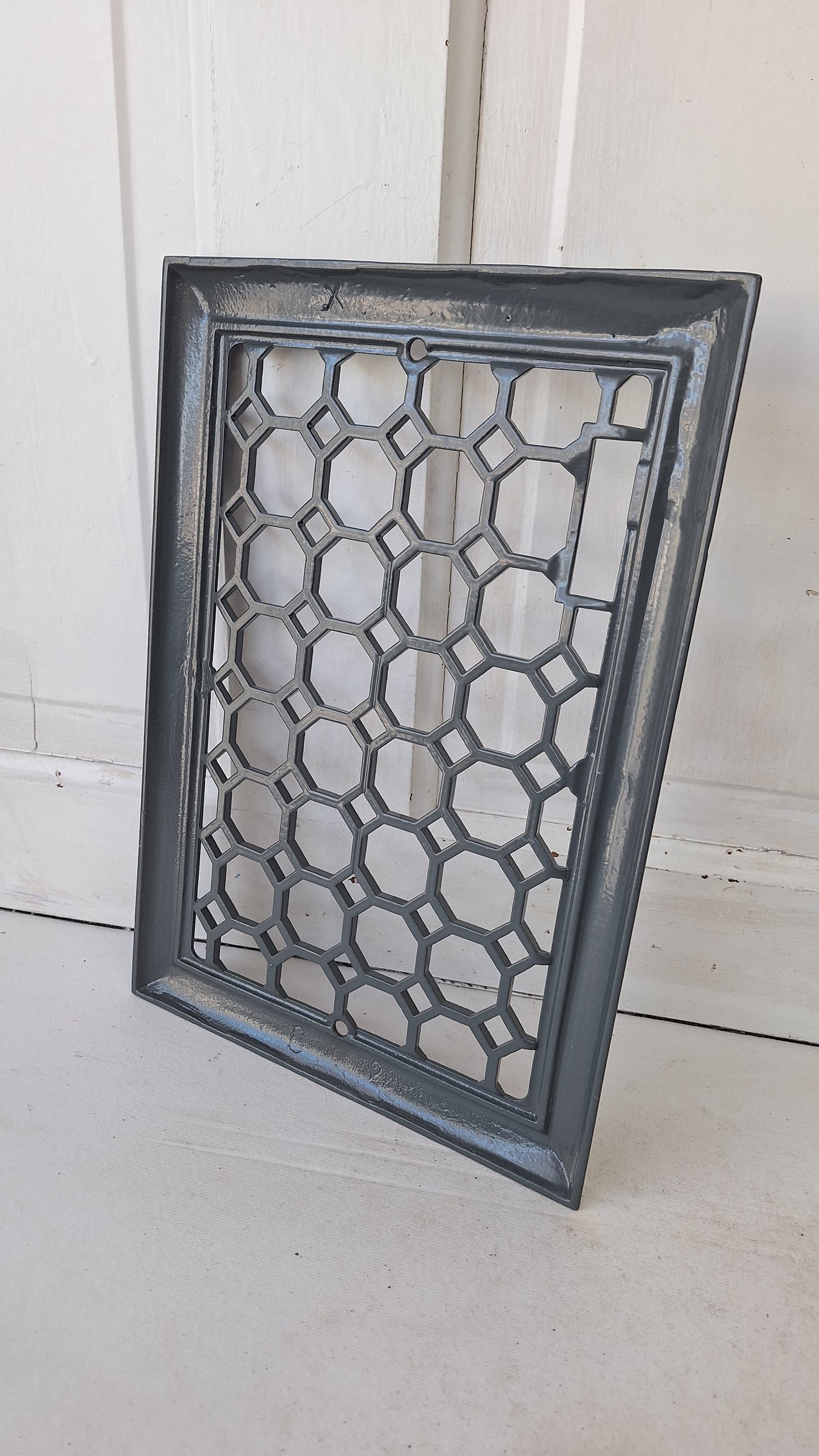 10 x 14 Geometric Design Wall Vent Cover, Antique Register Cover
