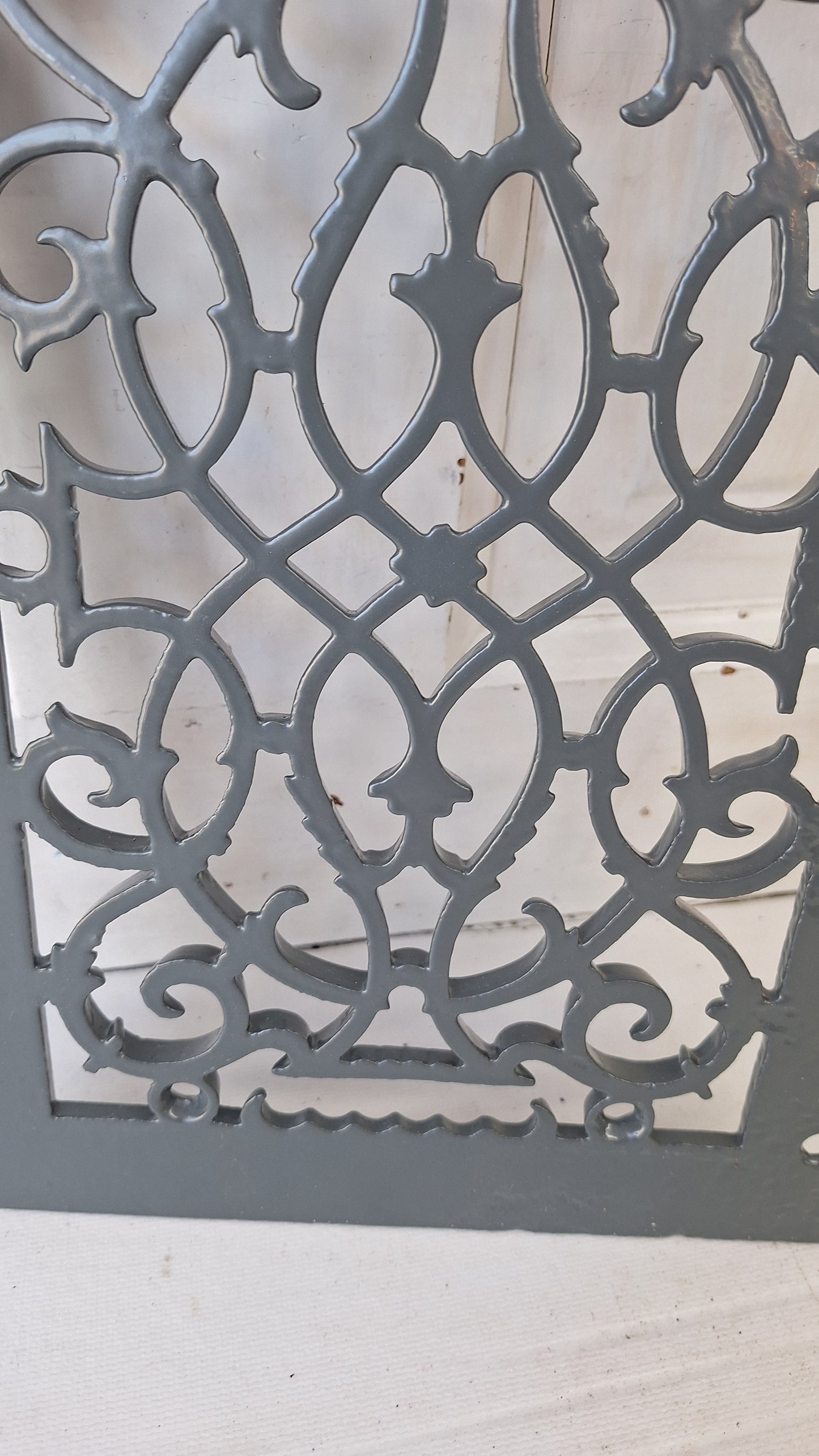 8 x 12 Ornate Victorian Vent Cover, Antique Cast Iron Heating Register Grate