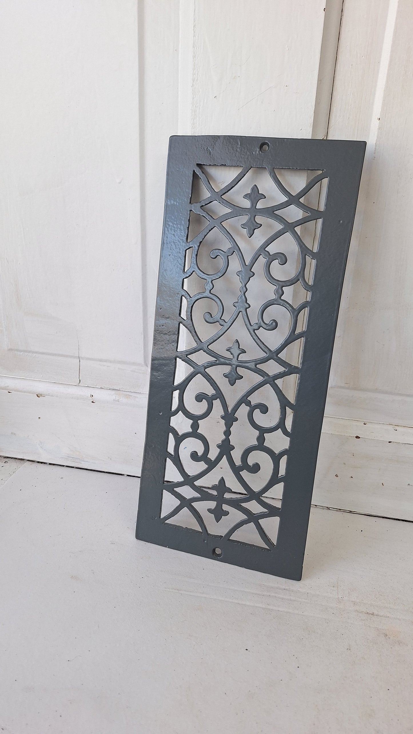 6 x 14 Antique Narrow Vent Cover, Victorian Era Floor Register Grate