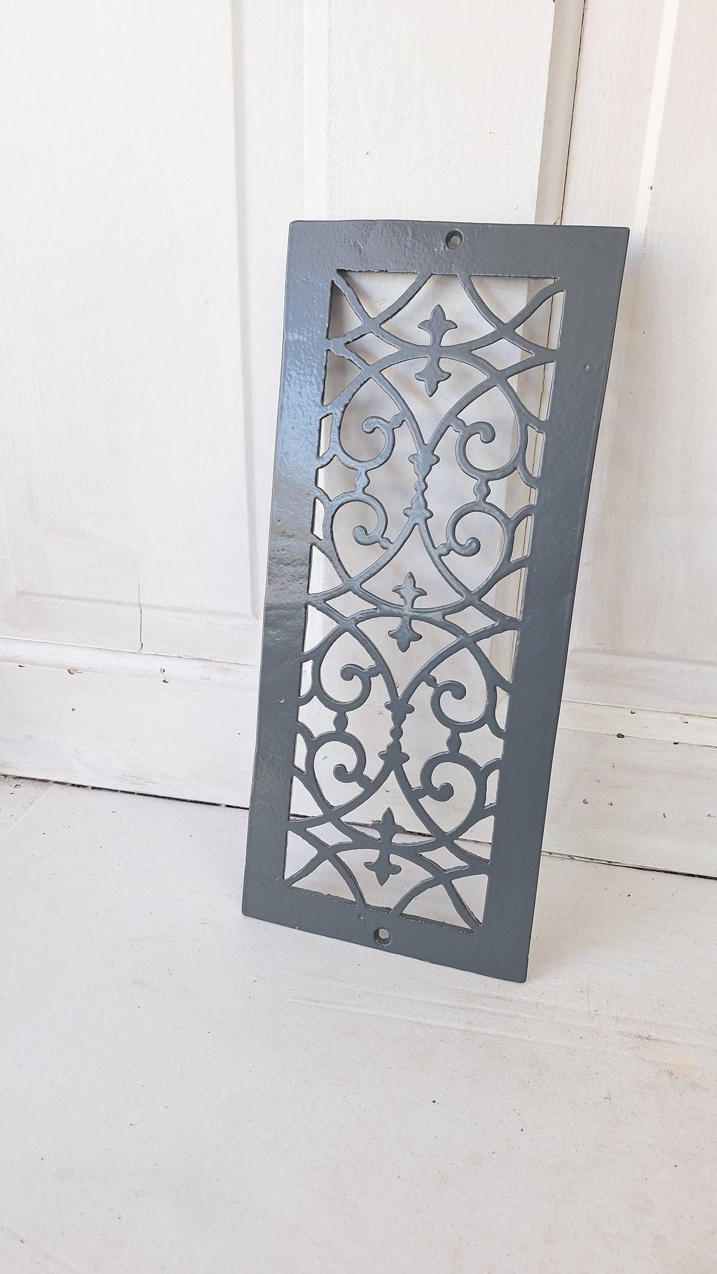 6 x 14 Antique Narrow Vent Cover, Victorian Era Floor Register Grate