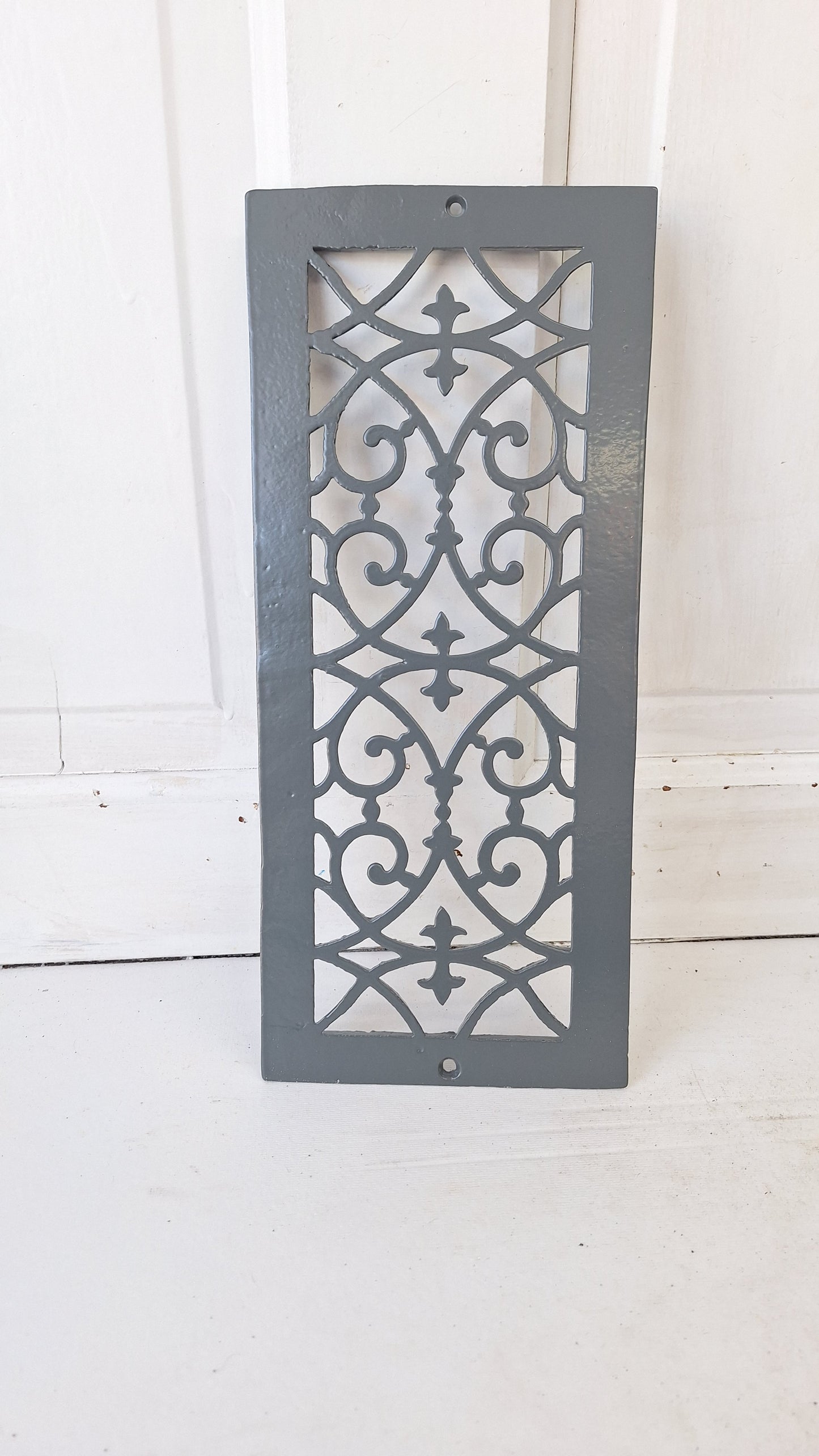 6 x 14 Antique Narrow Vent Cover, Victorian Era Floor Register Grate