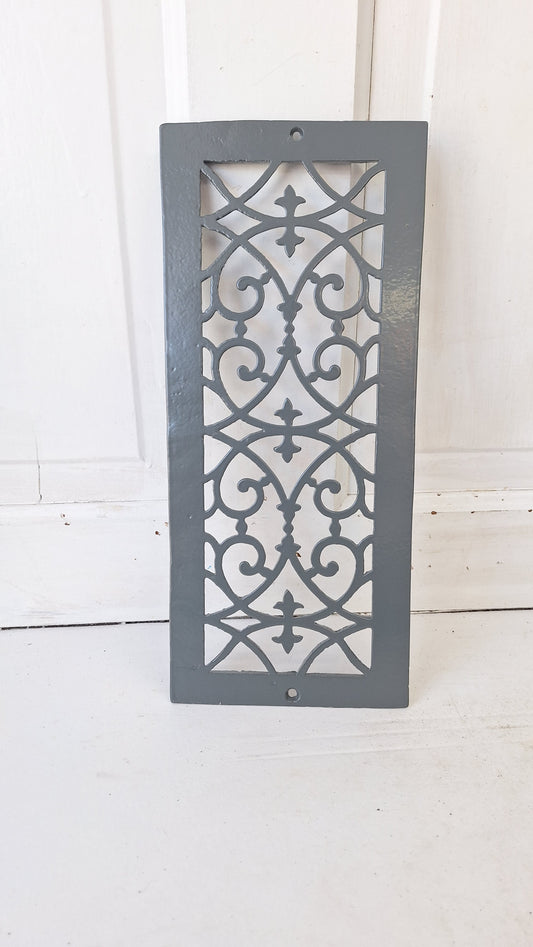 6 x 14 Antique Narrow Vent Cover, Victorian Era Floor Register Grate