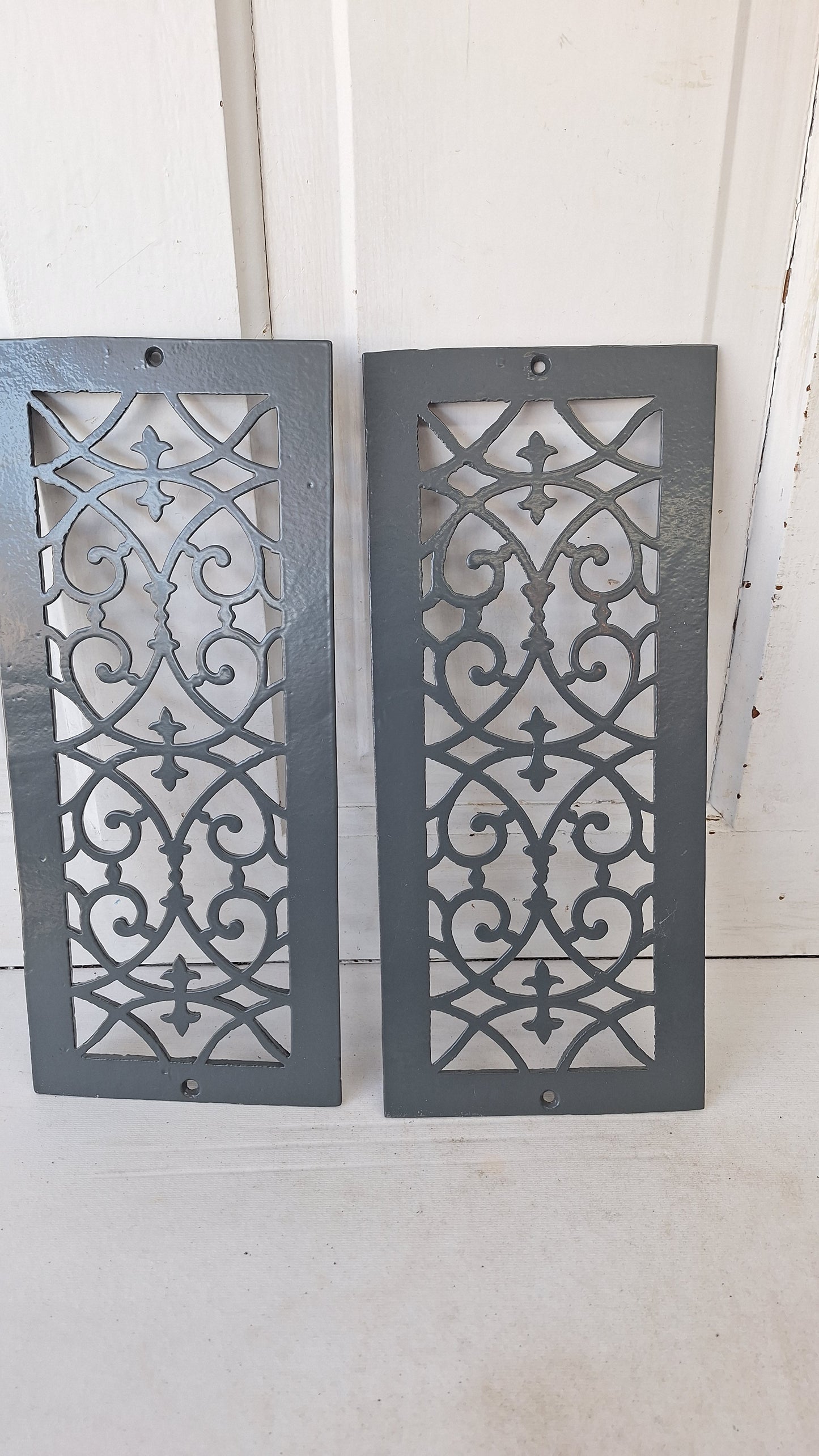 6 x 14 Antique Narrow Vent Cover, Victorian Era Floor Register Grate