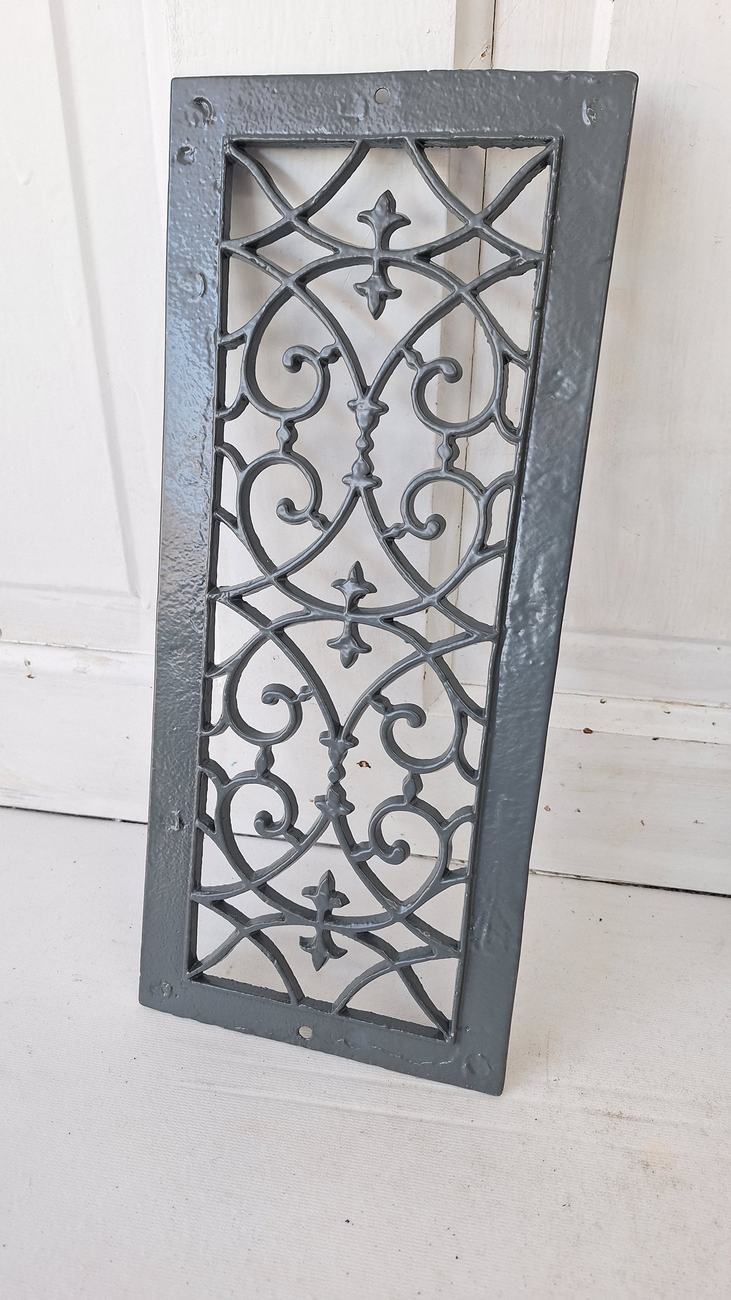 6 x 14 Antique Narrow Vent Cover, Victorian Era Floor Register Grate