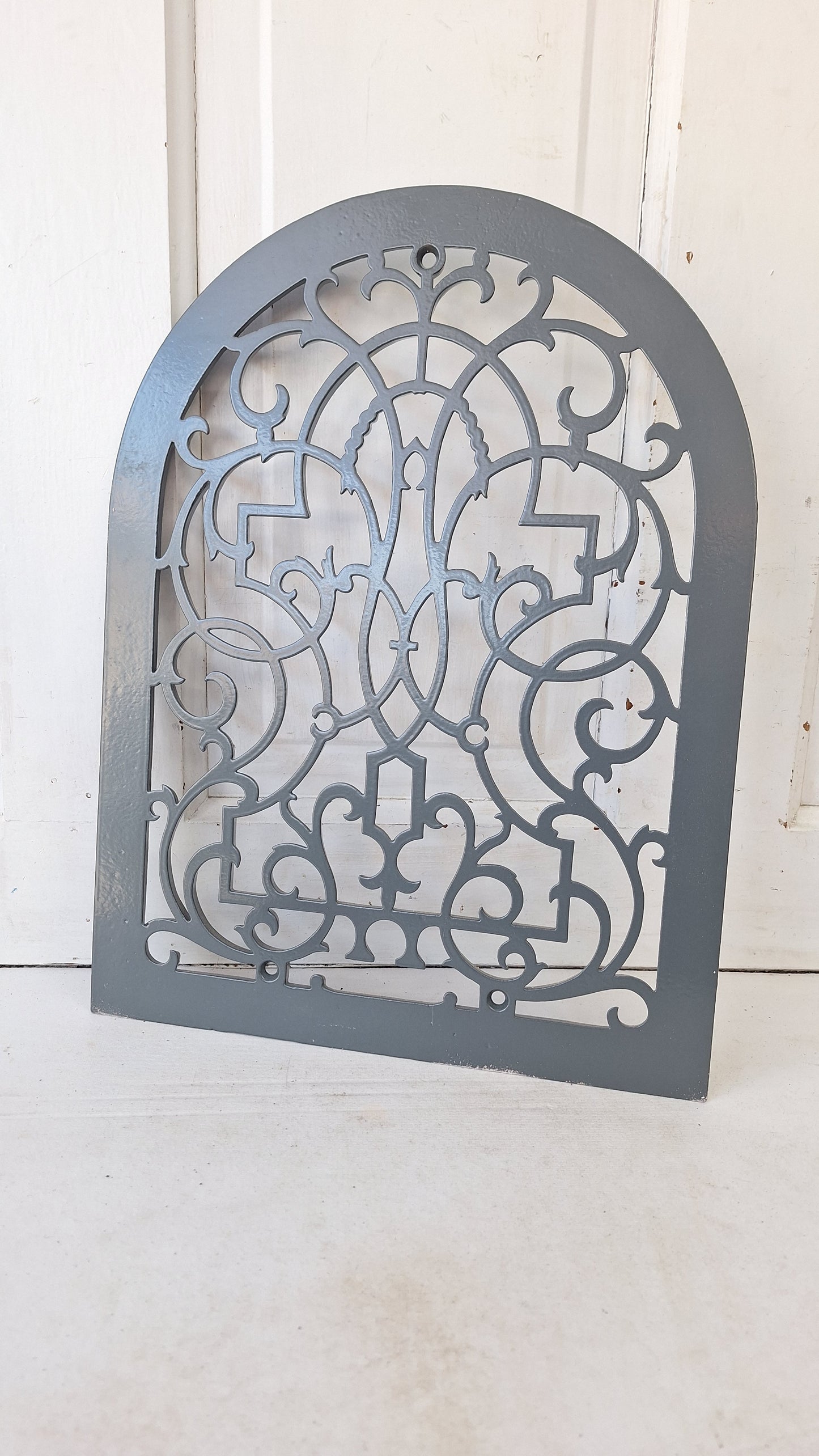 Victorian Era Arched Wall Vent Cover, Antique Heat Register Iron Grate