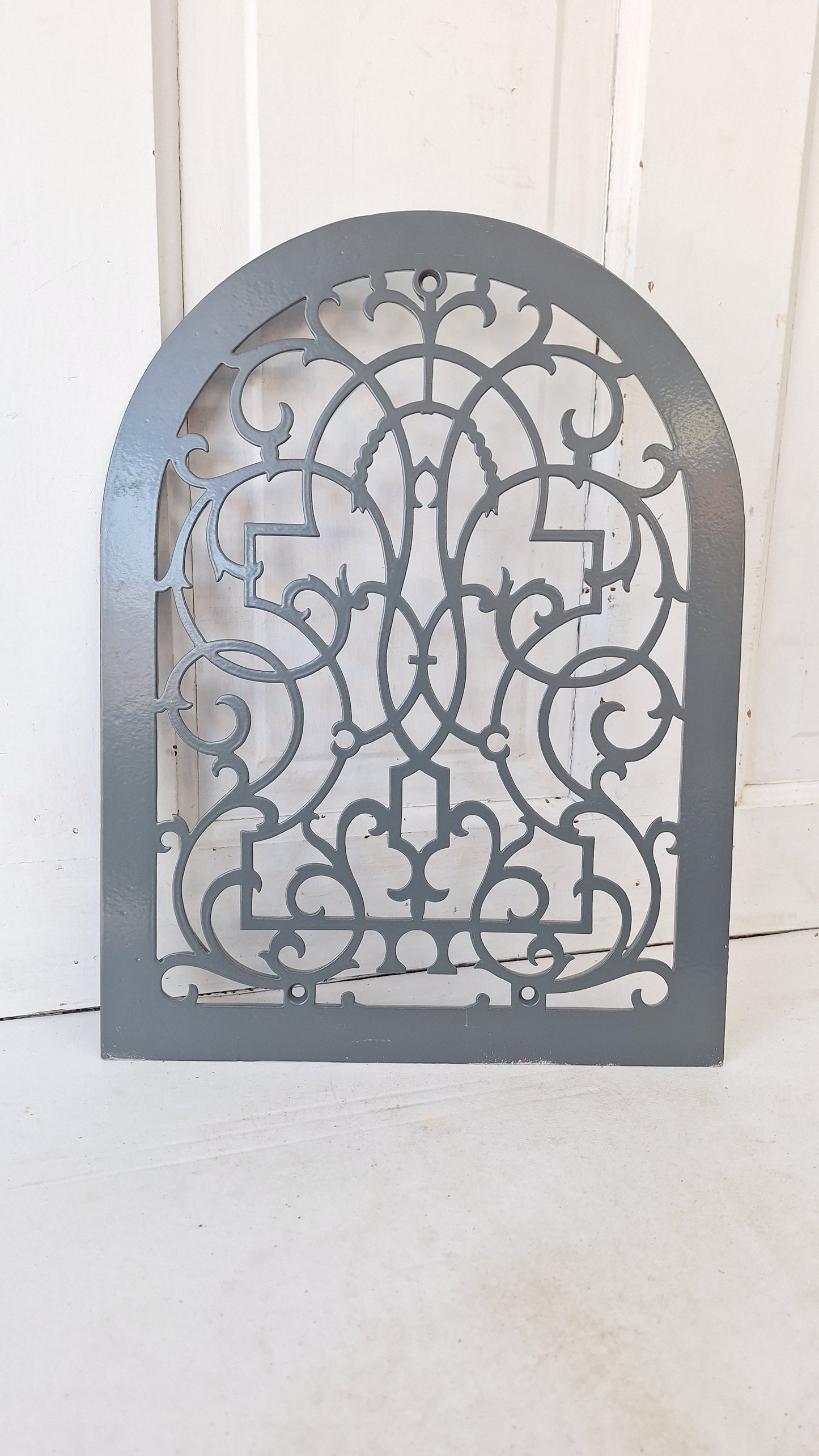 Victorian Era Arched Wall Vent Cover, Antique Heat Register Iron Grate