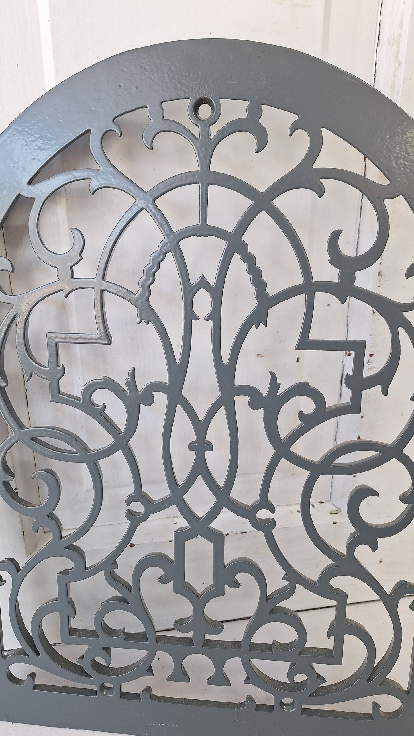 Victorian Era Arched Wall Vent Cover, Antique Heat Register Iron Grate