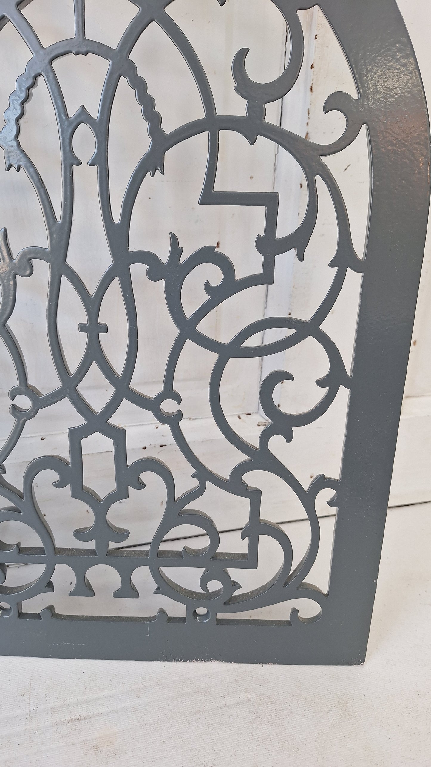 Victorian Era Arched Wall Vent Cover, Antique Heat Register Iron Grate