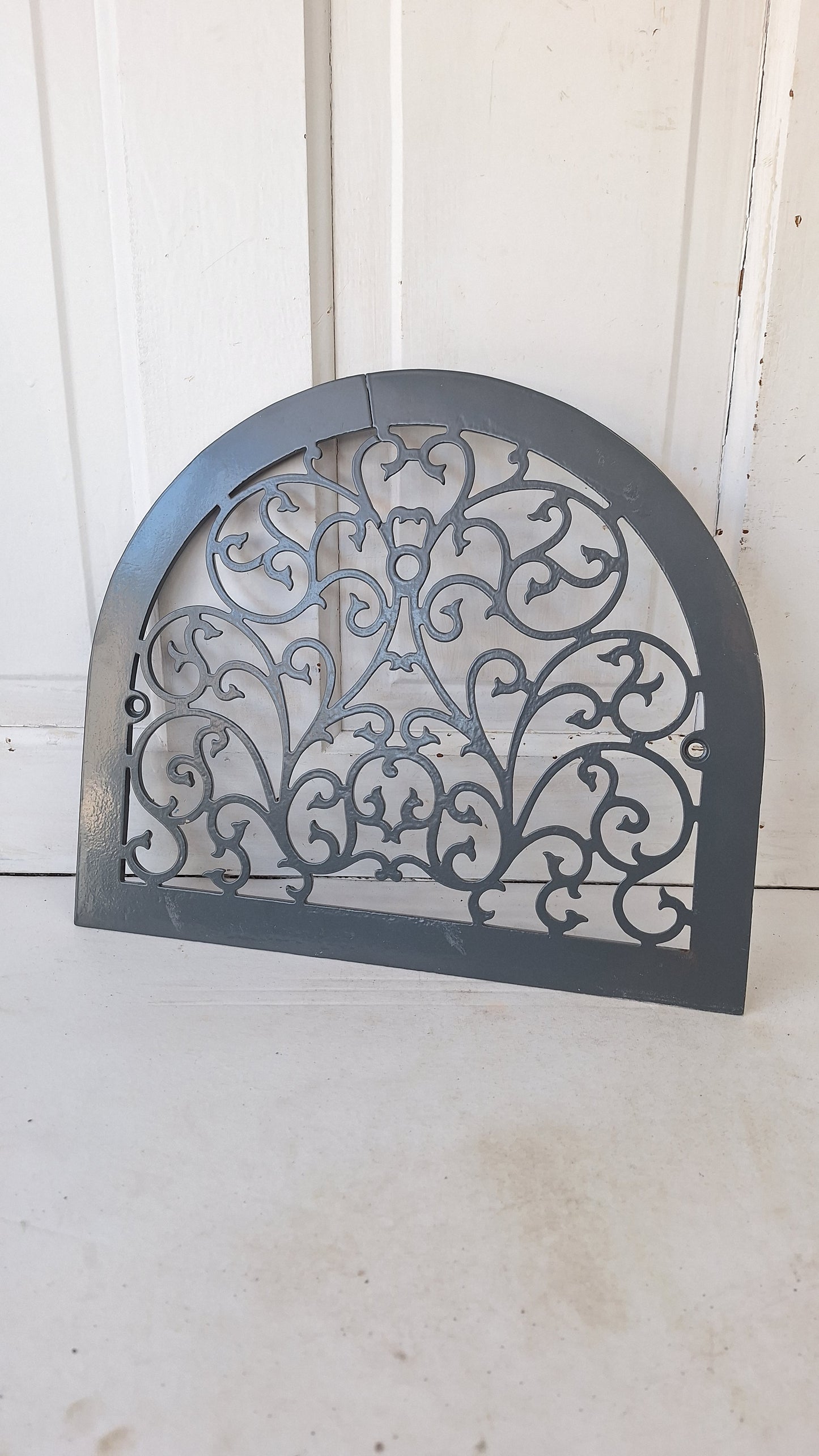 Victorian Era Arched Wall Vent Cover, Antique Heat Register Iron Grate