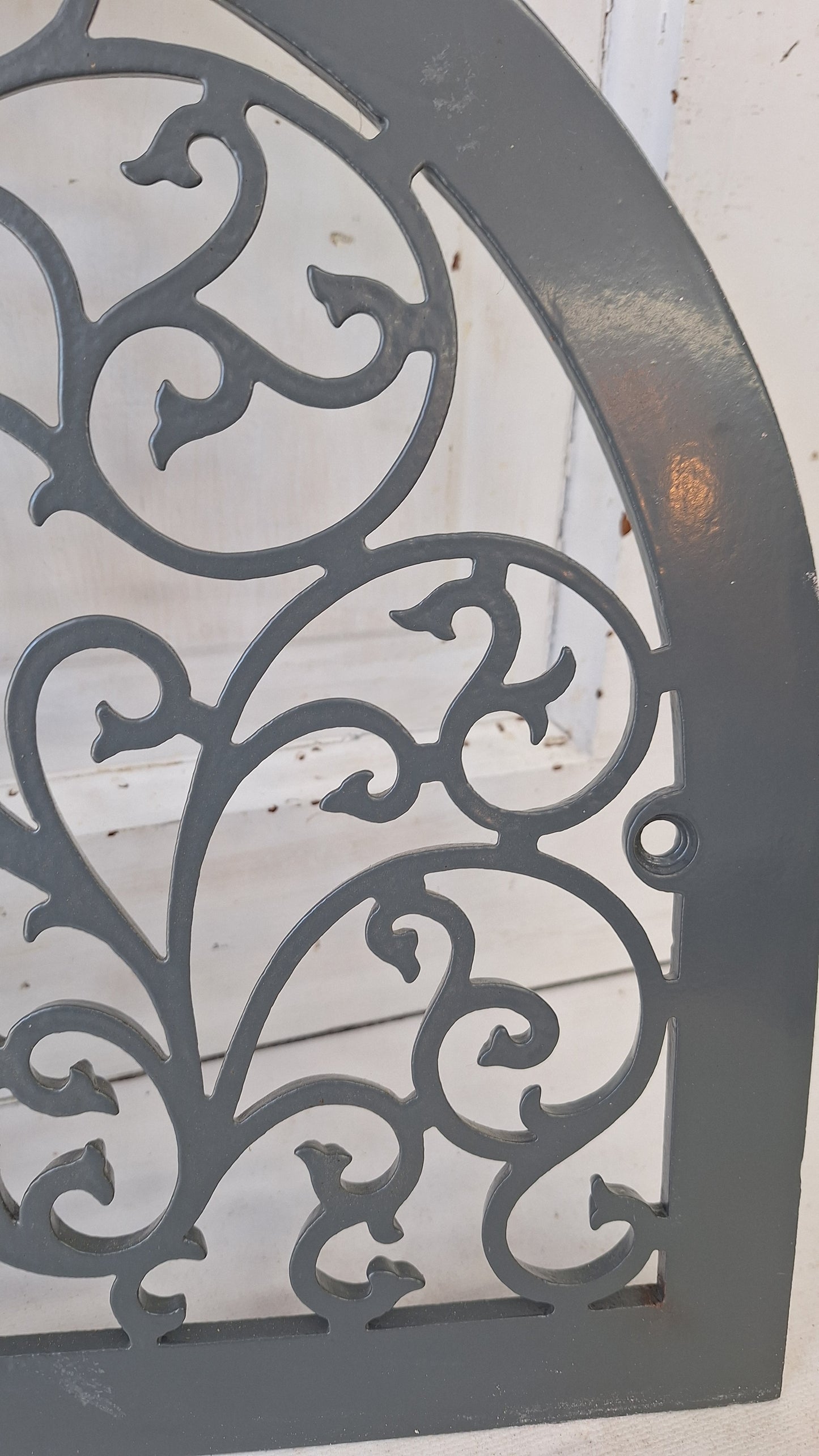 Victorian Era Arched Wall Vent Cover, Antique Heat Register Iron Grate