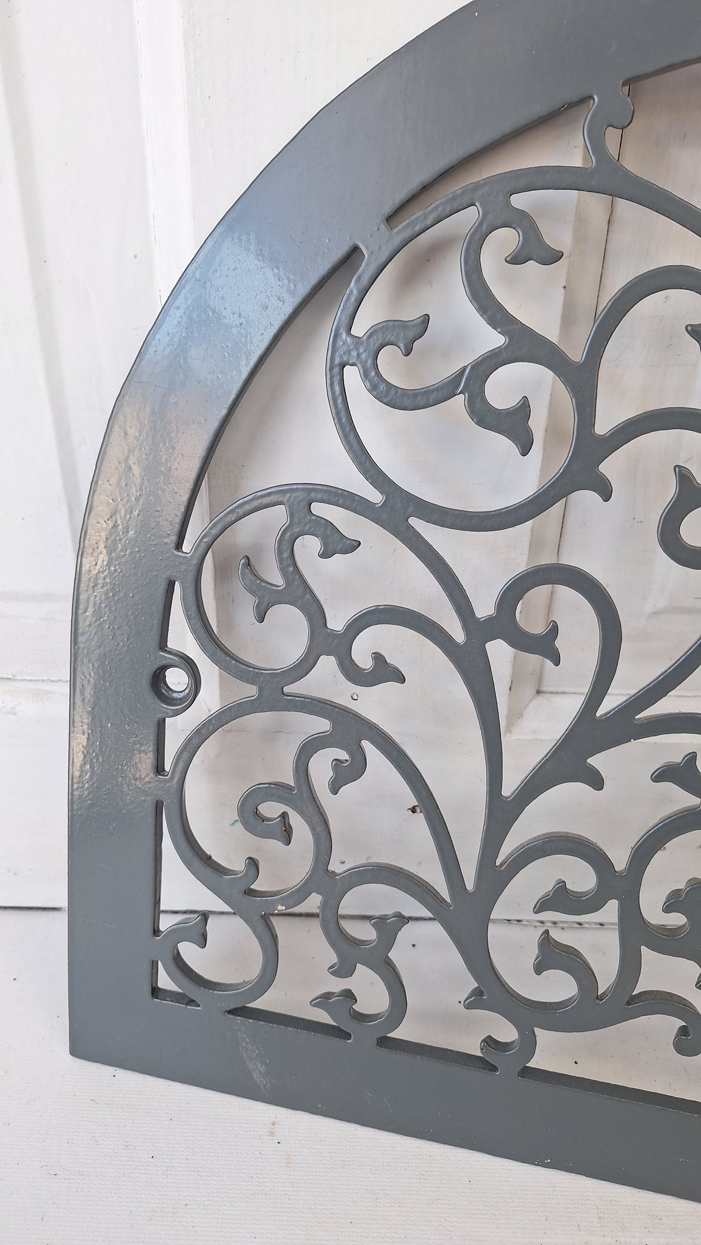 Victorian Era Arched Wall Vent Cover, Antique Heat Register Iron Grate