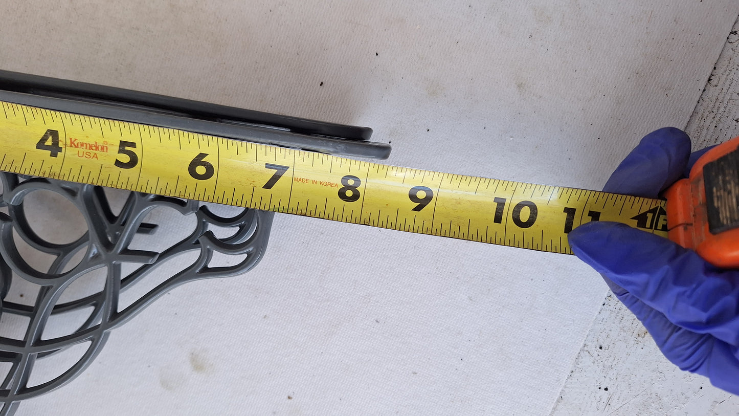 8 x 10 Antique Iron Shelf Brackets, Floral Design Victorian Shelf Supports